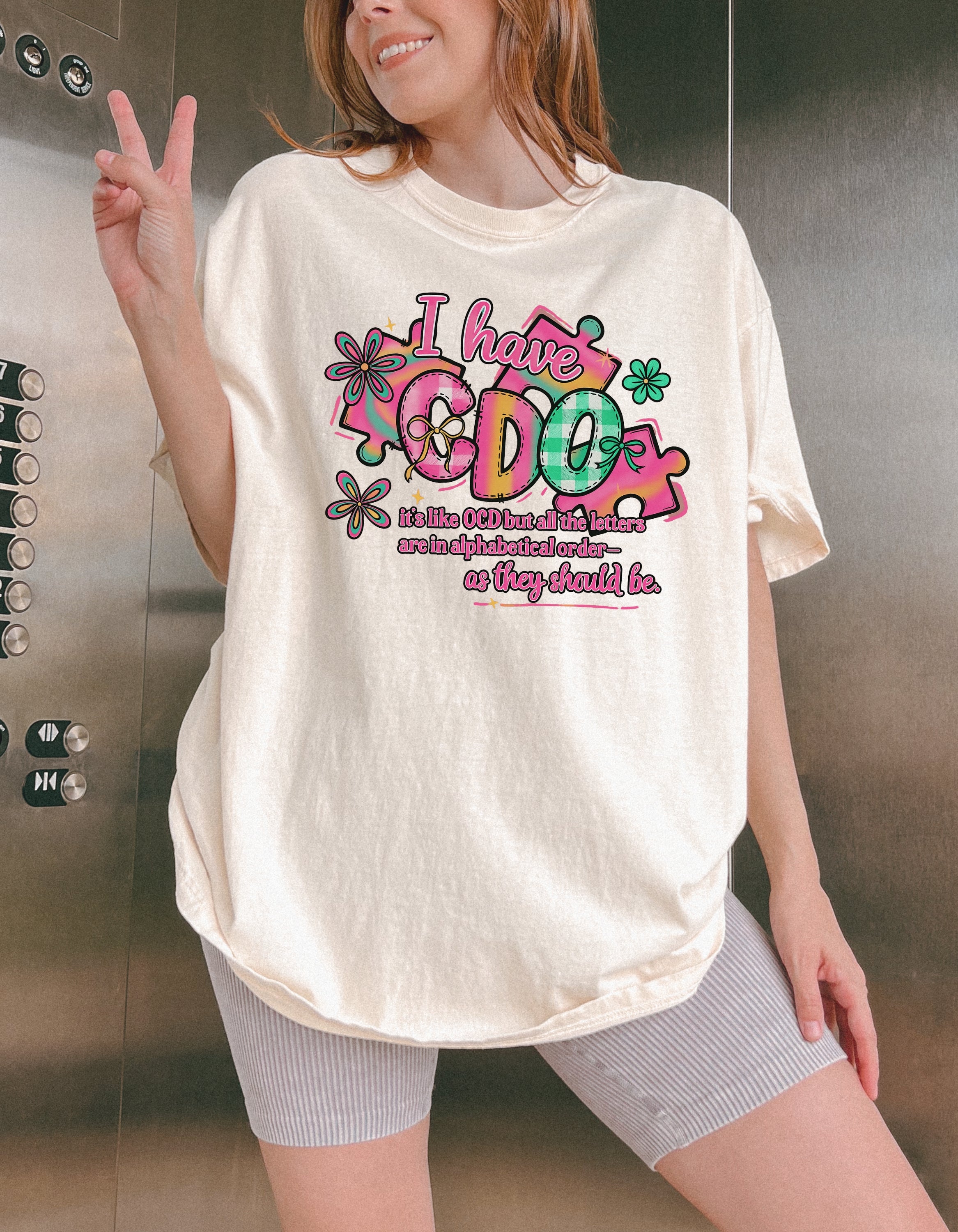 I Have CDO Vintage Floral T-Shirt — Funny OCD Retro Graphic Tee