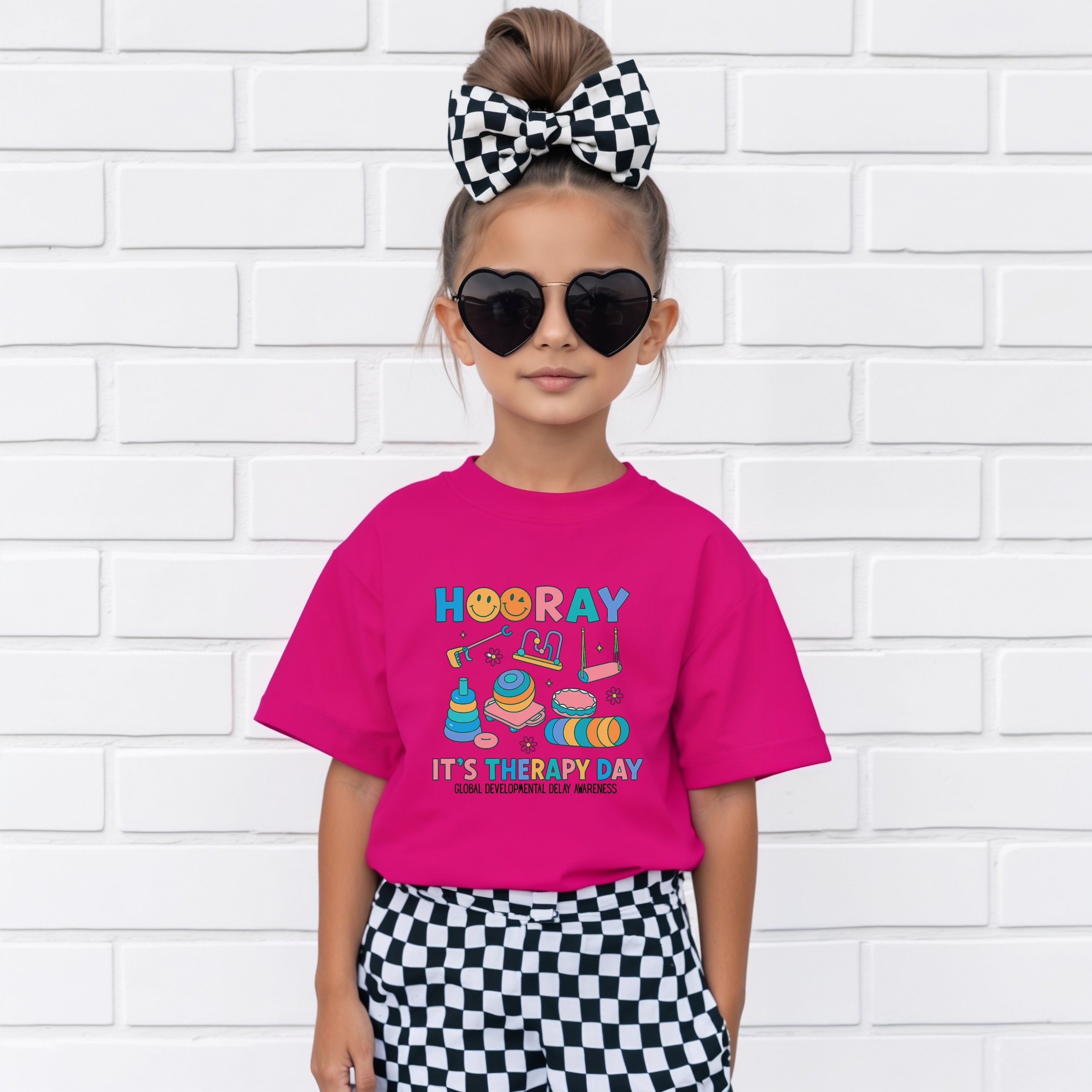 Kids T‑Shirt “Hooray It's Therapy Day” — GDD Awareness