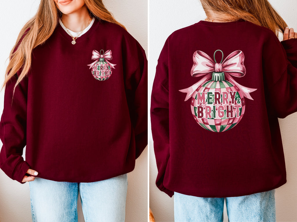 Holiday Patchwork Crewneck Sweatshirt — Merry & Bright