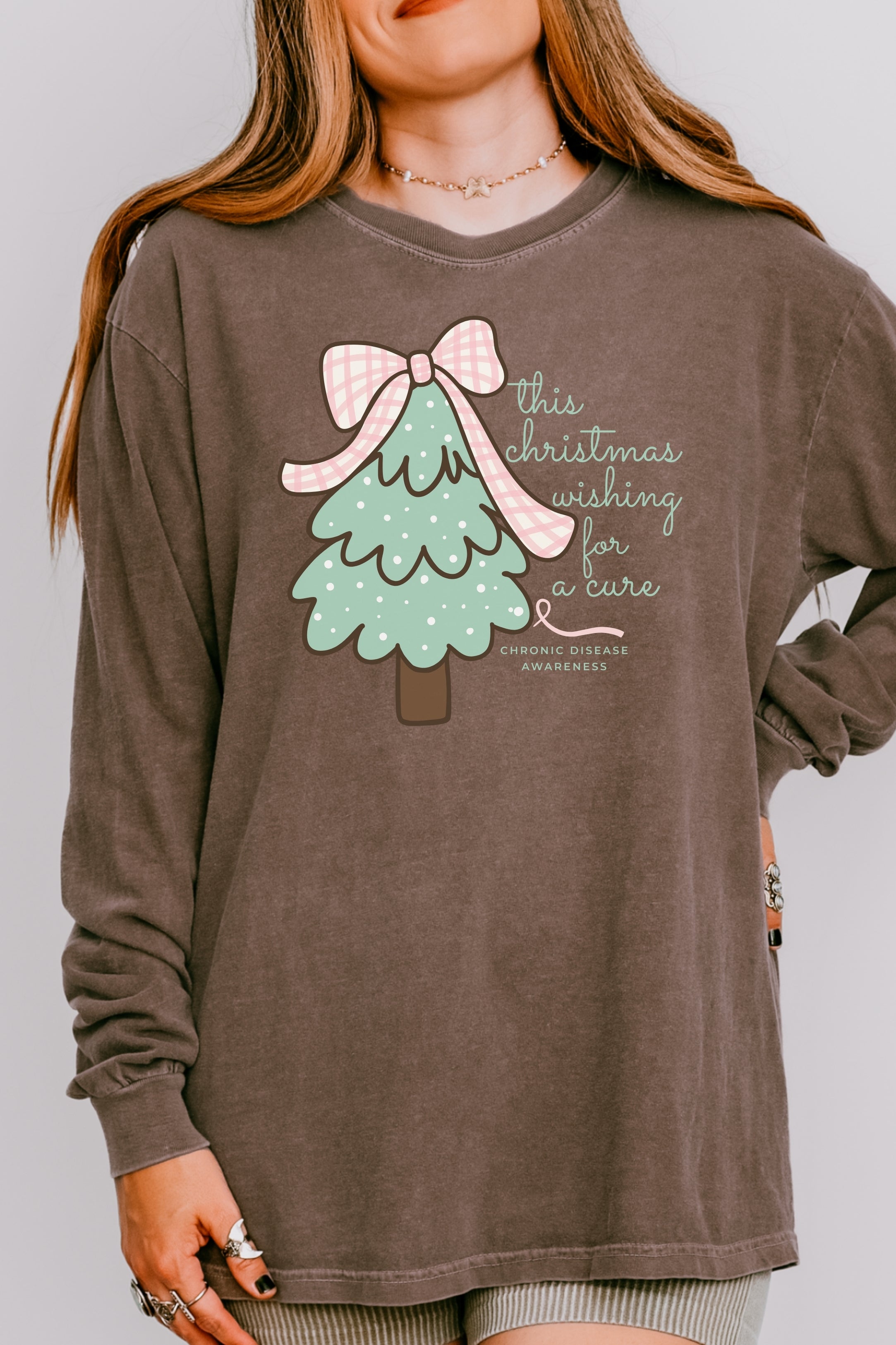 Chronic Illness Awareness Long Sleeve T-Shirt - Christmas Cure Wish