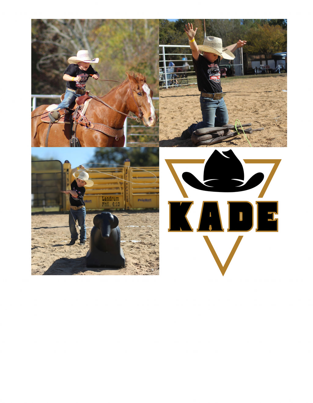 KADE——-Western Rodeo Photo Collage Wrapping Paper Roll — Brown Cowboy Theme Gift Wrap