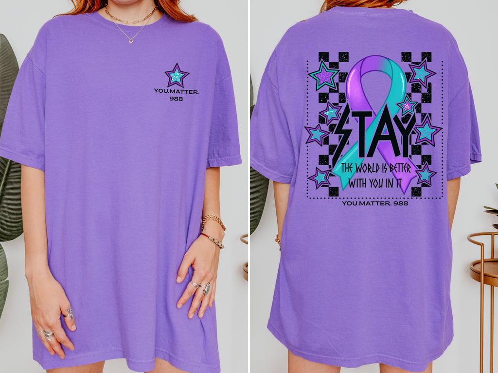 YOU.MATTER.988.STAY T-Shirt — Inspirational Graphic Tee