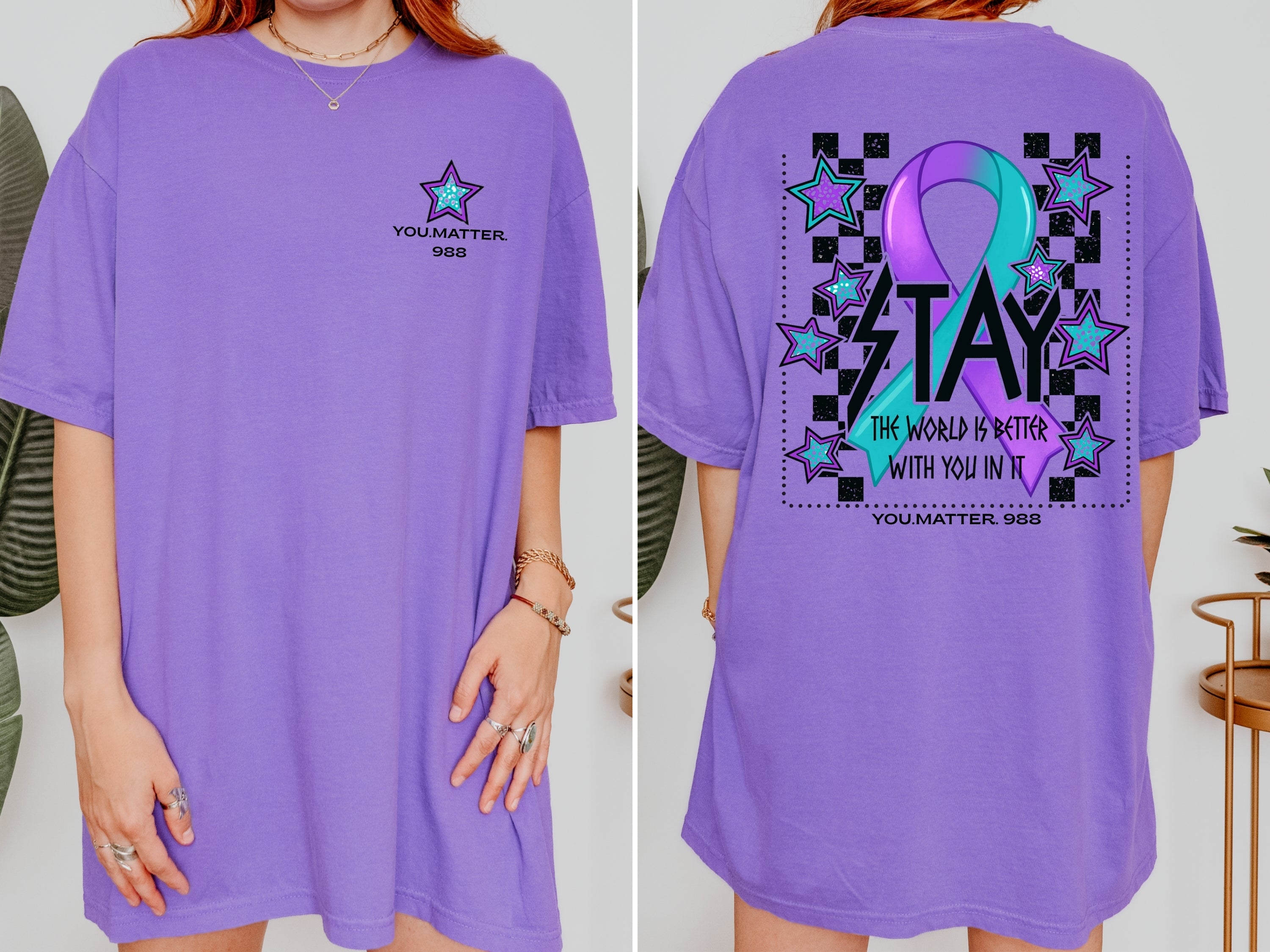 YOU.MATTER.988.STAY T-Shirt — Inspirational Graphic Tee