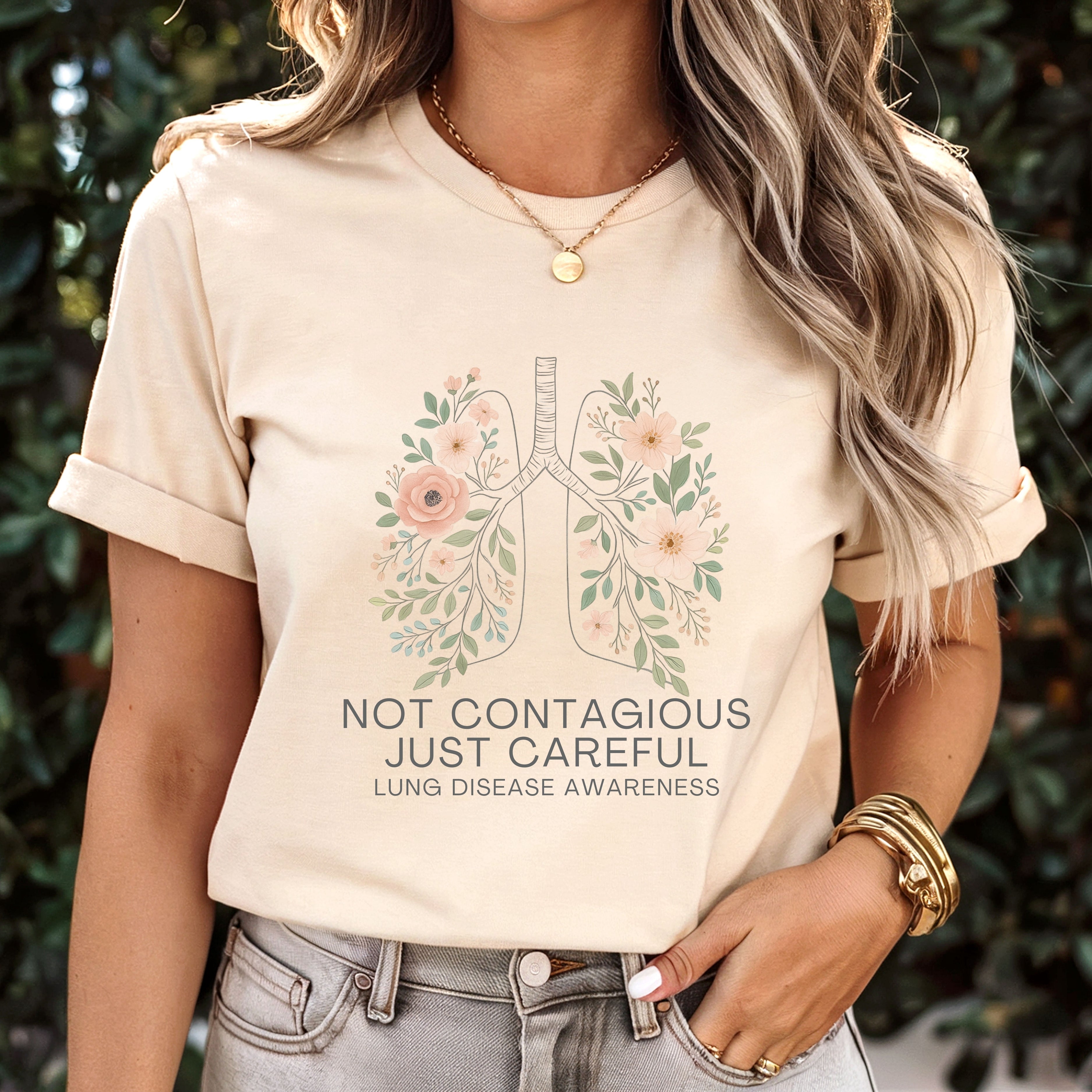 Not Contagious Just Careful Tee — Casual Awareness Short Sleeve Shirt