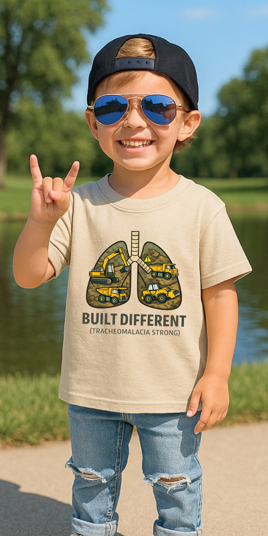 Built Different Toddler Tee — Tracheomalacia
