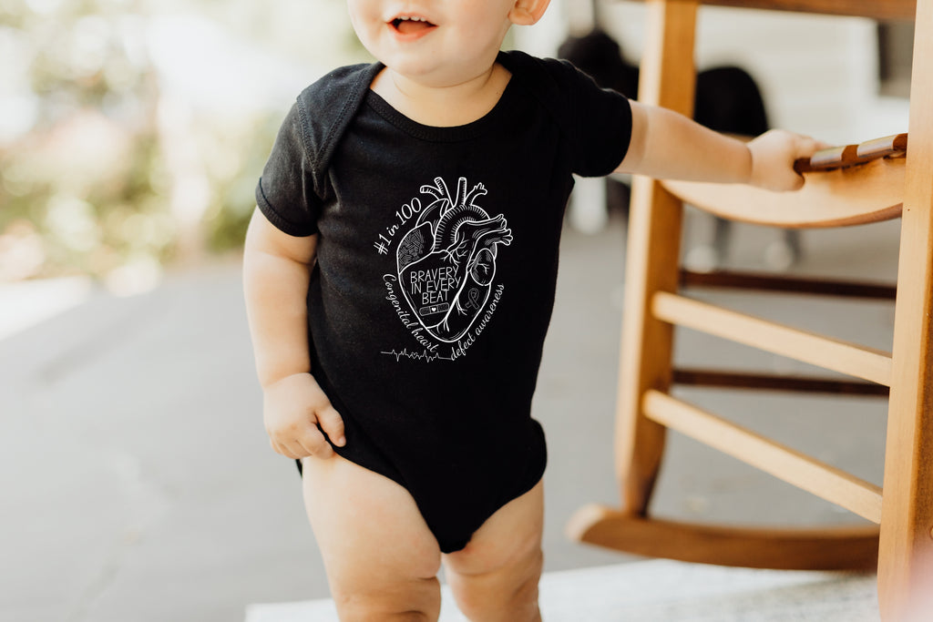 CHD Awareness Infant Bodysuit — "Bravery in Every Beat"