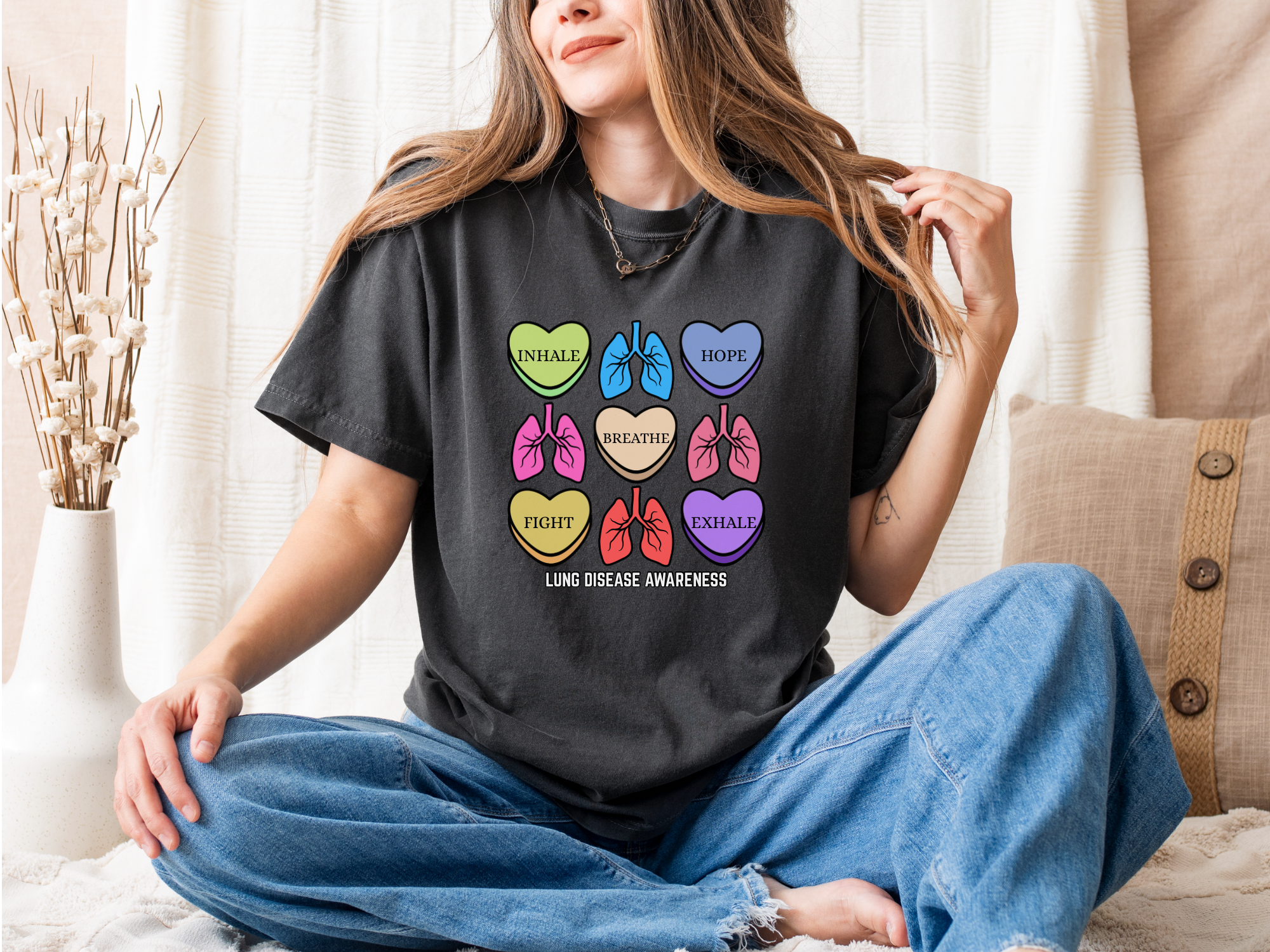 Lung Disease Candy Heart T-Shirt