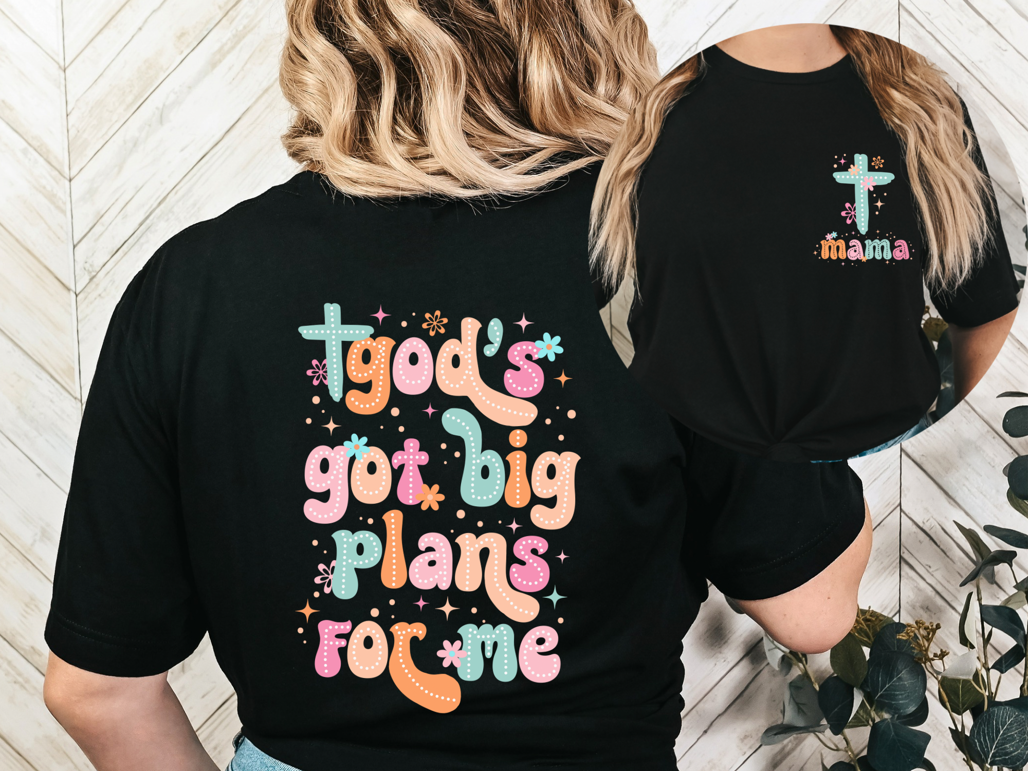 God's Got Big Plans For Me T-Shirt — Christian Mama Cross Tee