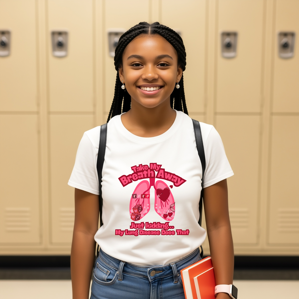 Youth Tee— "Take My Breath Away, Just Kidding My Lung Disease Does That"