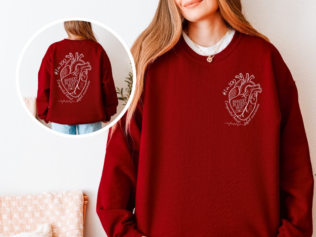 Bravery in Every Beat CHD CREWNECK