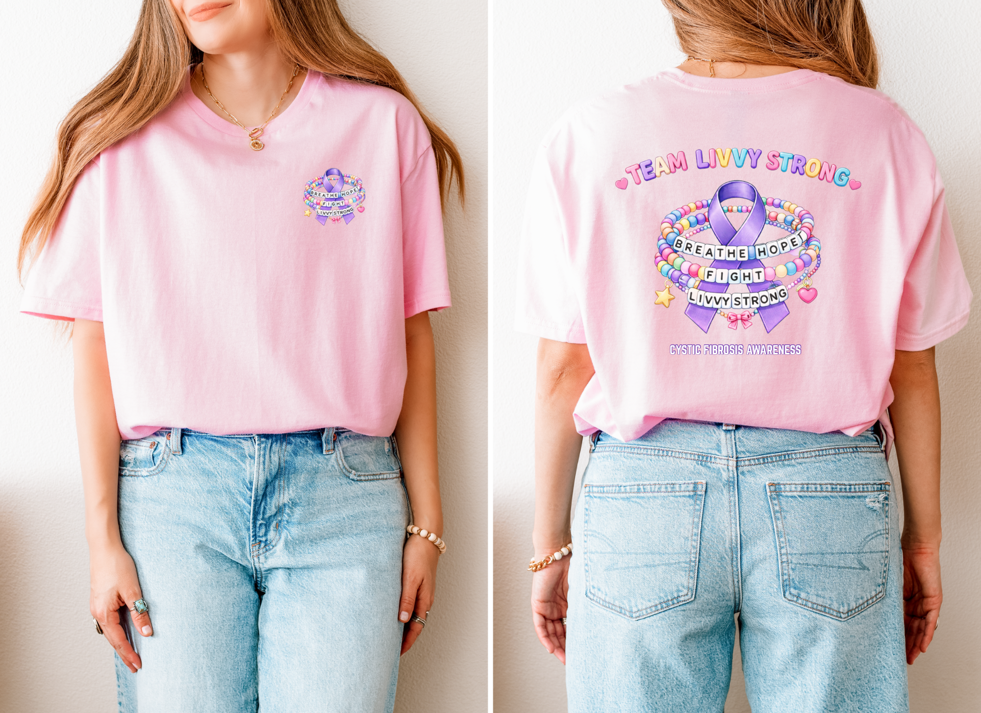 Team Livvy Strong Fundraiser T-Shirt —CF Awareness Tee