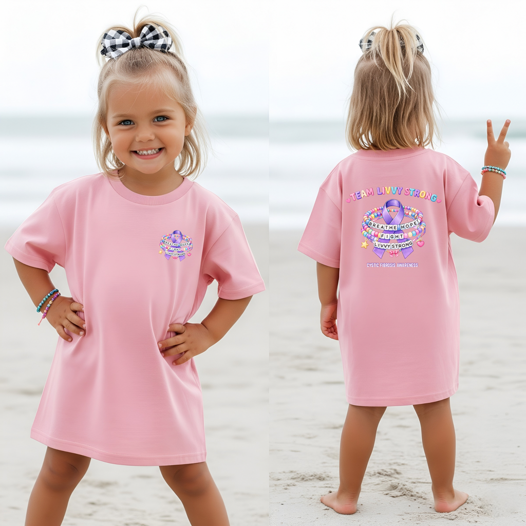 YOUTH Team Livvy Strong Fundraiser T-Shirt —CF Awareness Tee