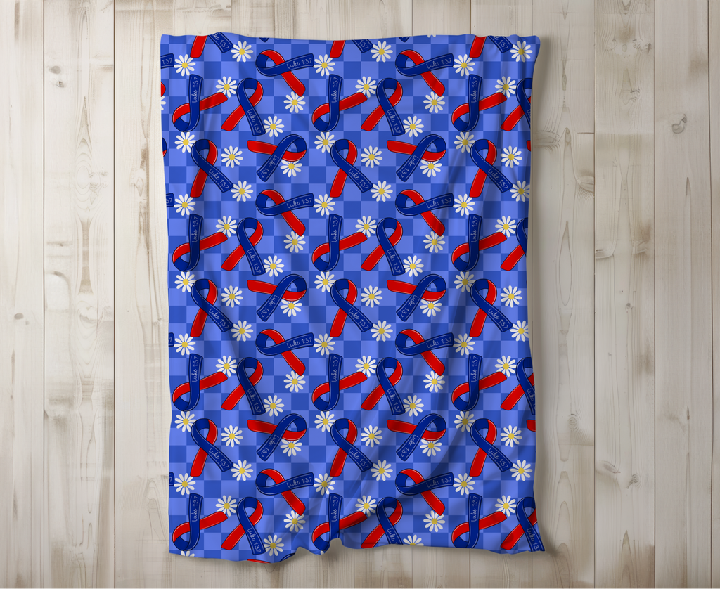 CHD Awareness Daisy Velveteen Plush Blanket