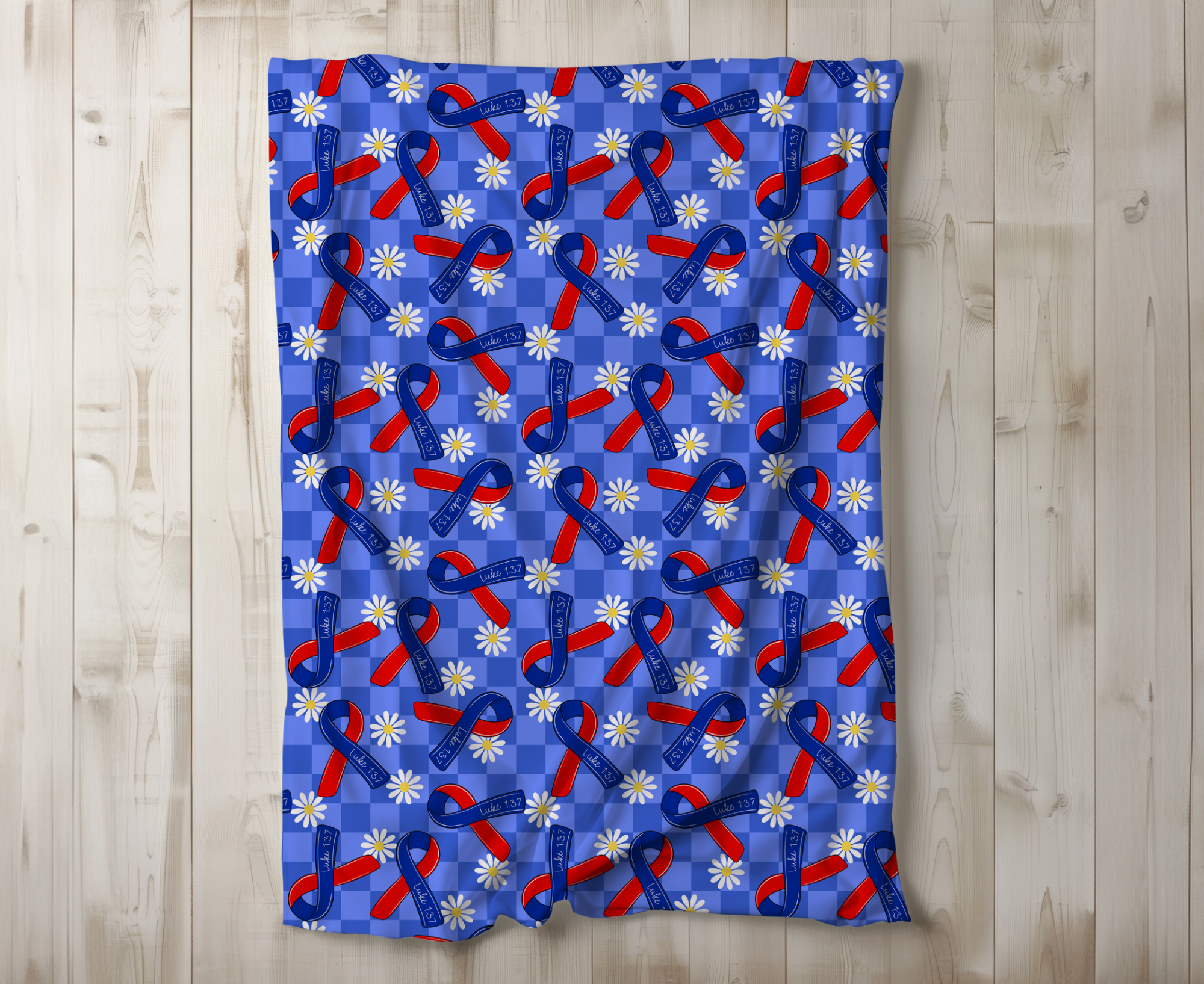 CHD Awareness Daisy Velveteen Plush Blanket