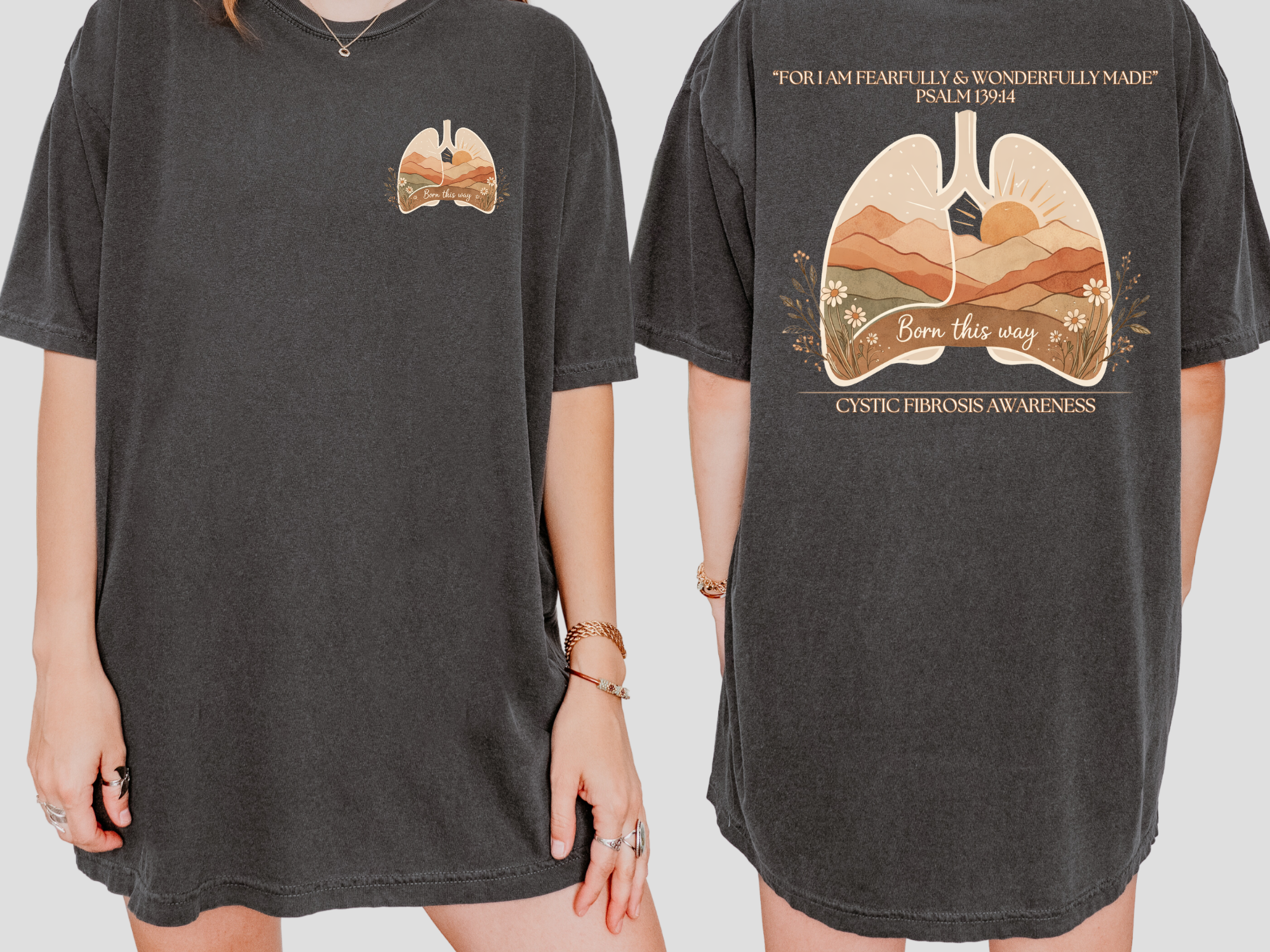 Born This Way Lungs Graphic T-Shirt — Cystic Fibrosis Awareness Tee