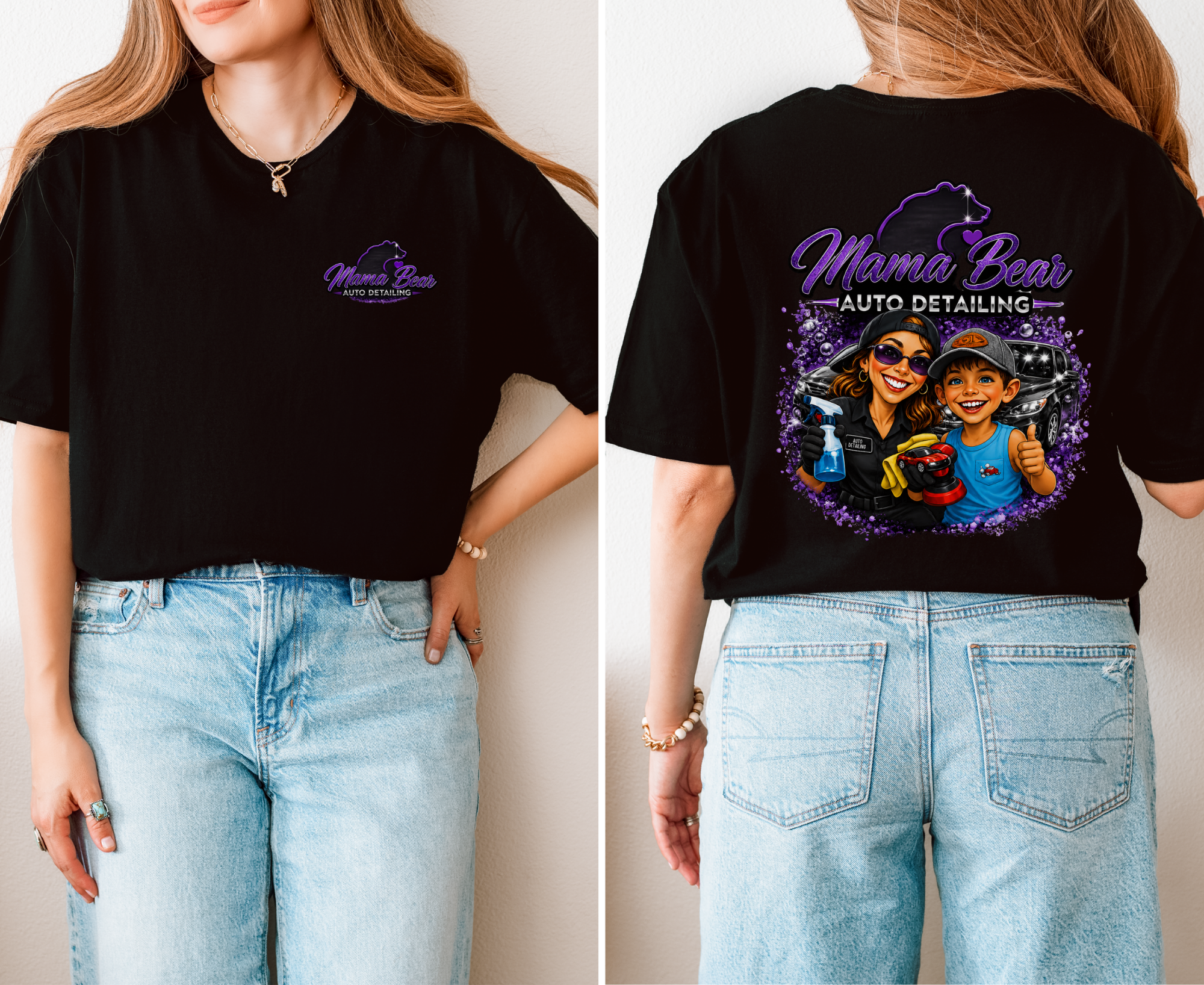 Mama Bear Auto Detailing Tee — Women's Car Care Shirt for Detailers
