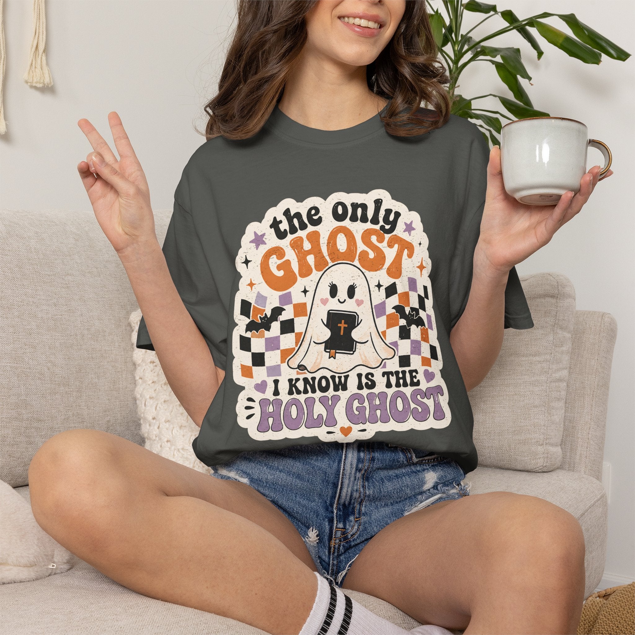 Holy Ghost Ghost Tee — "The Only Ghost I Know Is The Holy Ghost" Christian Halloween T-Shirt