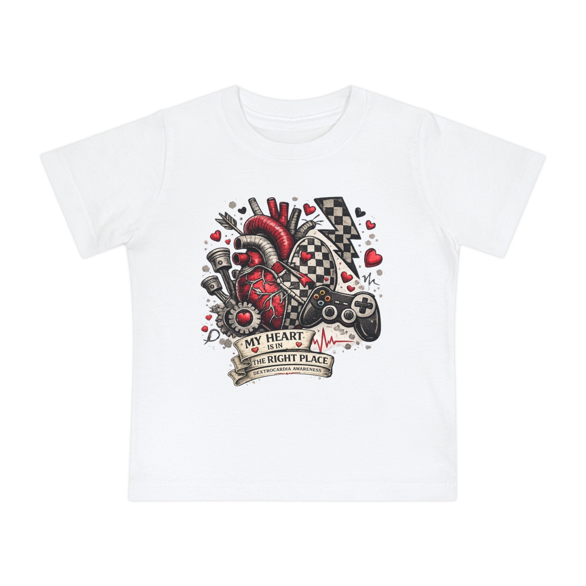 Dextrocardia Baby Short Sleeve T-Shirt — “Heart is in the Right Place”