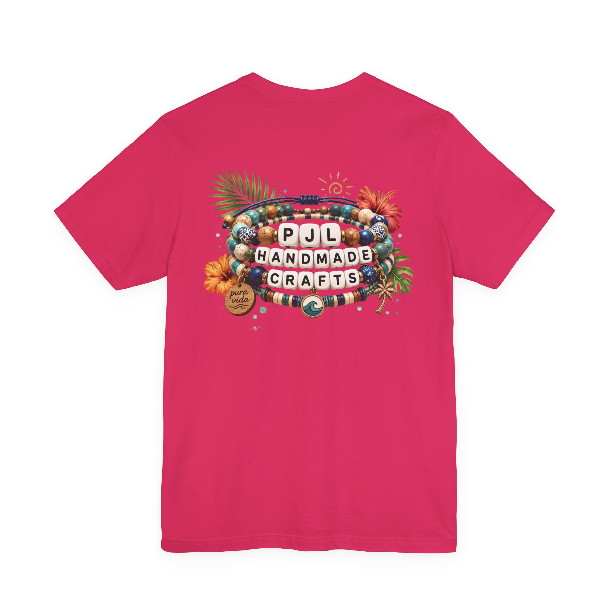 PJL Handmade Crafts Beaded Logo T-Shirt