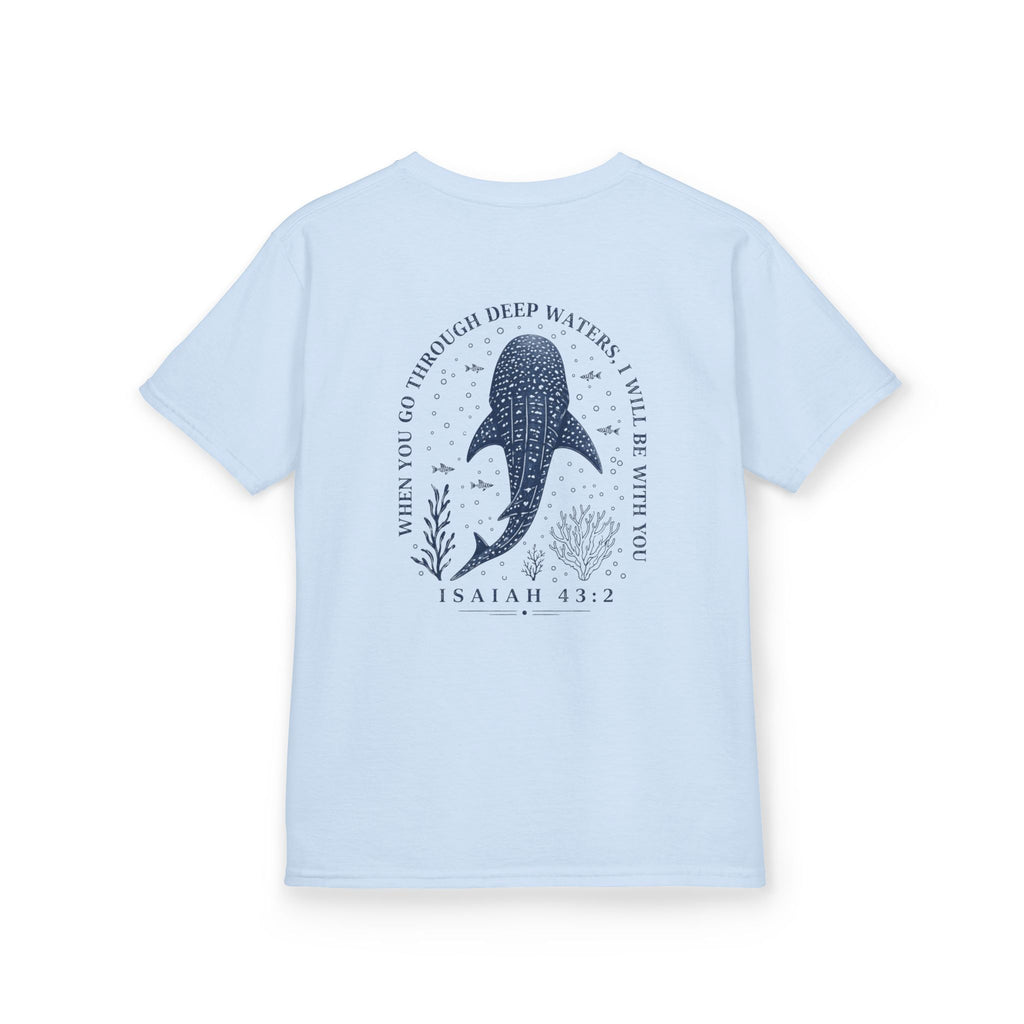 Kids T‑Shirt — Whale Shark Design with Isaiah 43:2 Scripture