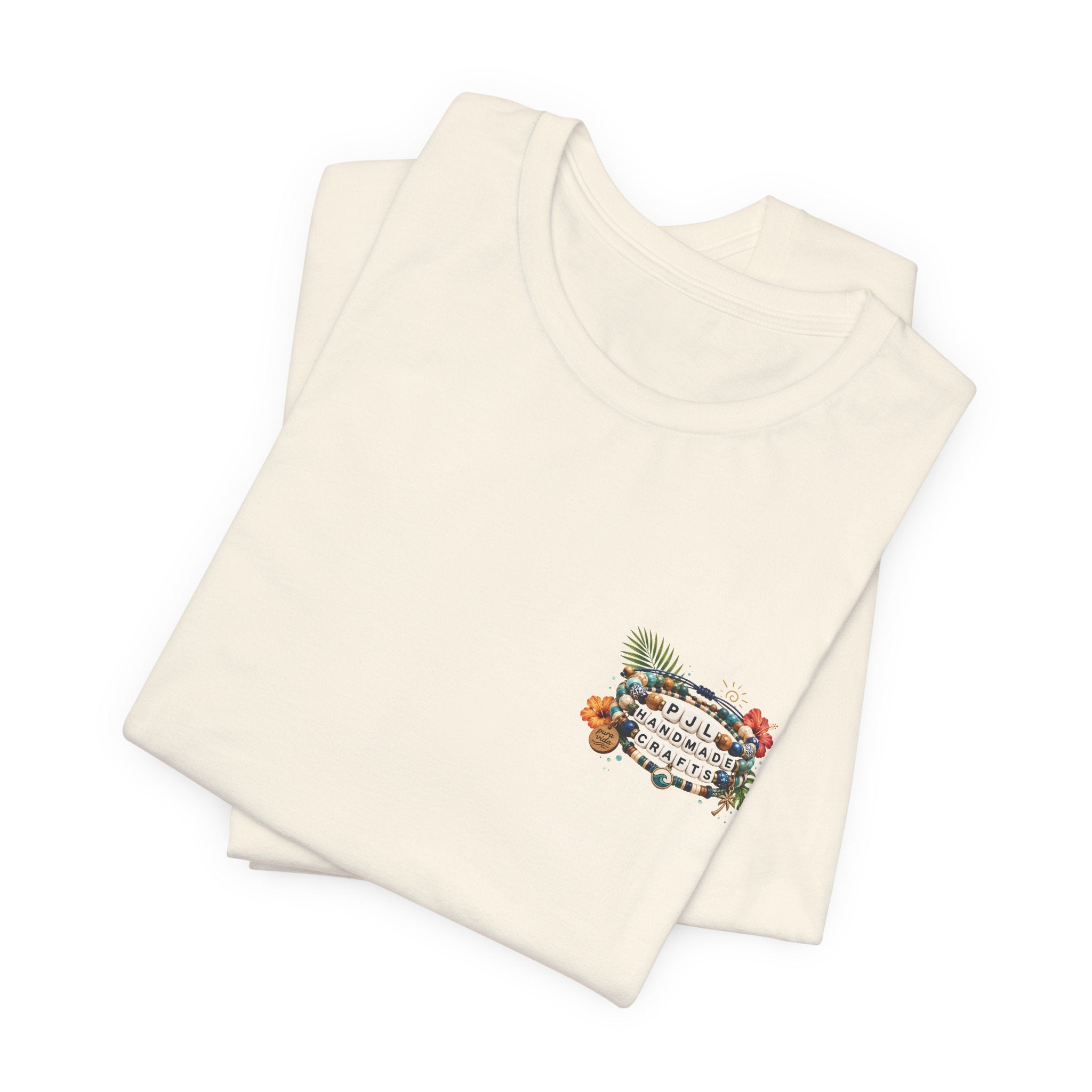PJL Handmade Crafts Beaded Logo T-Shirt