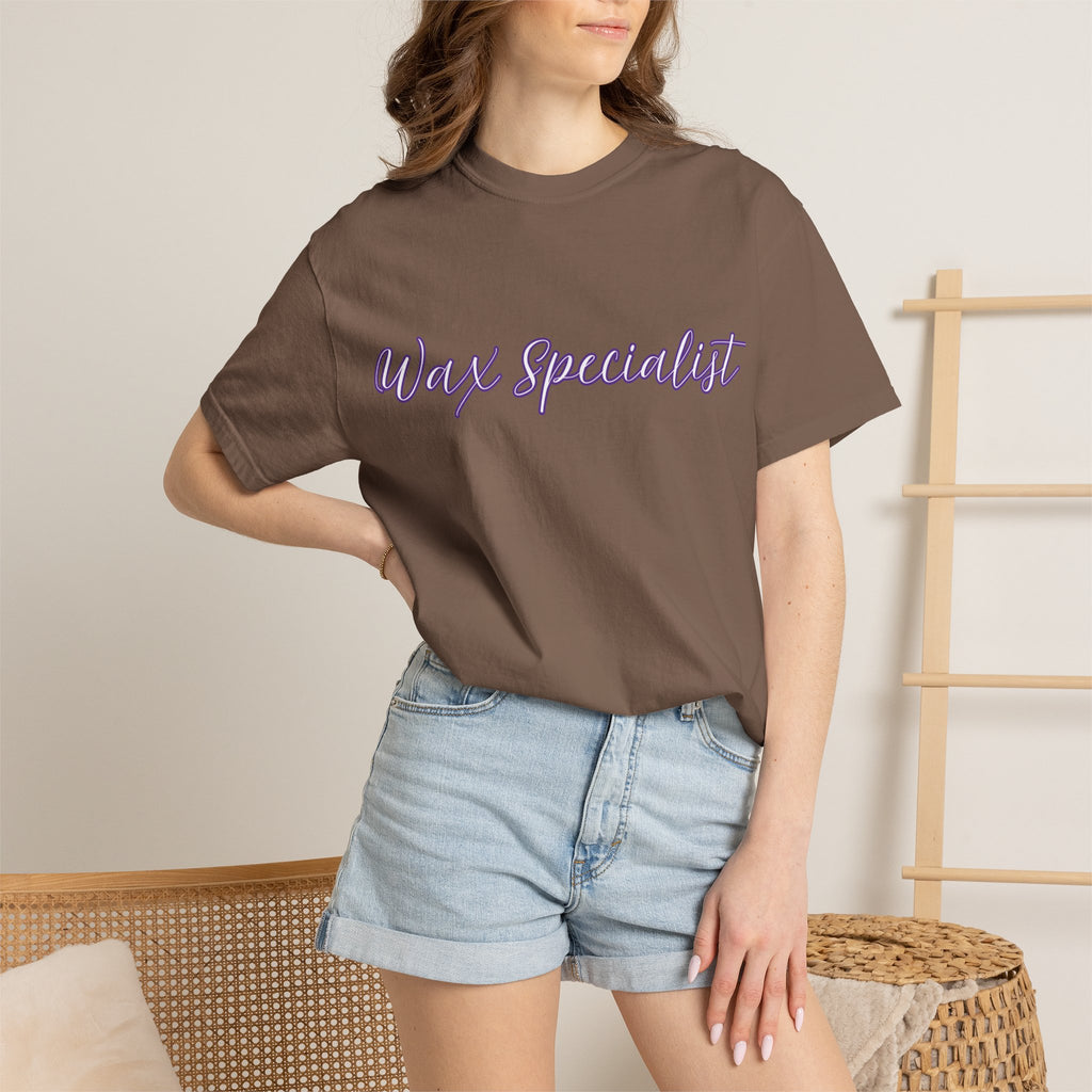 Wax Specialist T-Shirt — Lavender Script Tee