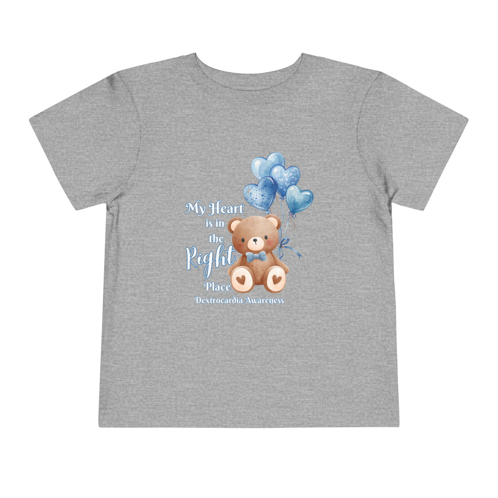 Toddler Tee — "My Heart Is in the Right Place" Dextrocardia Bear