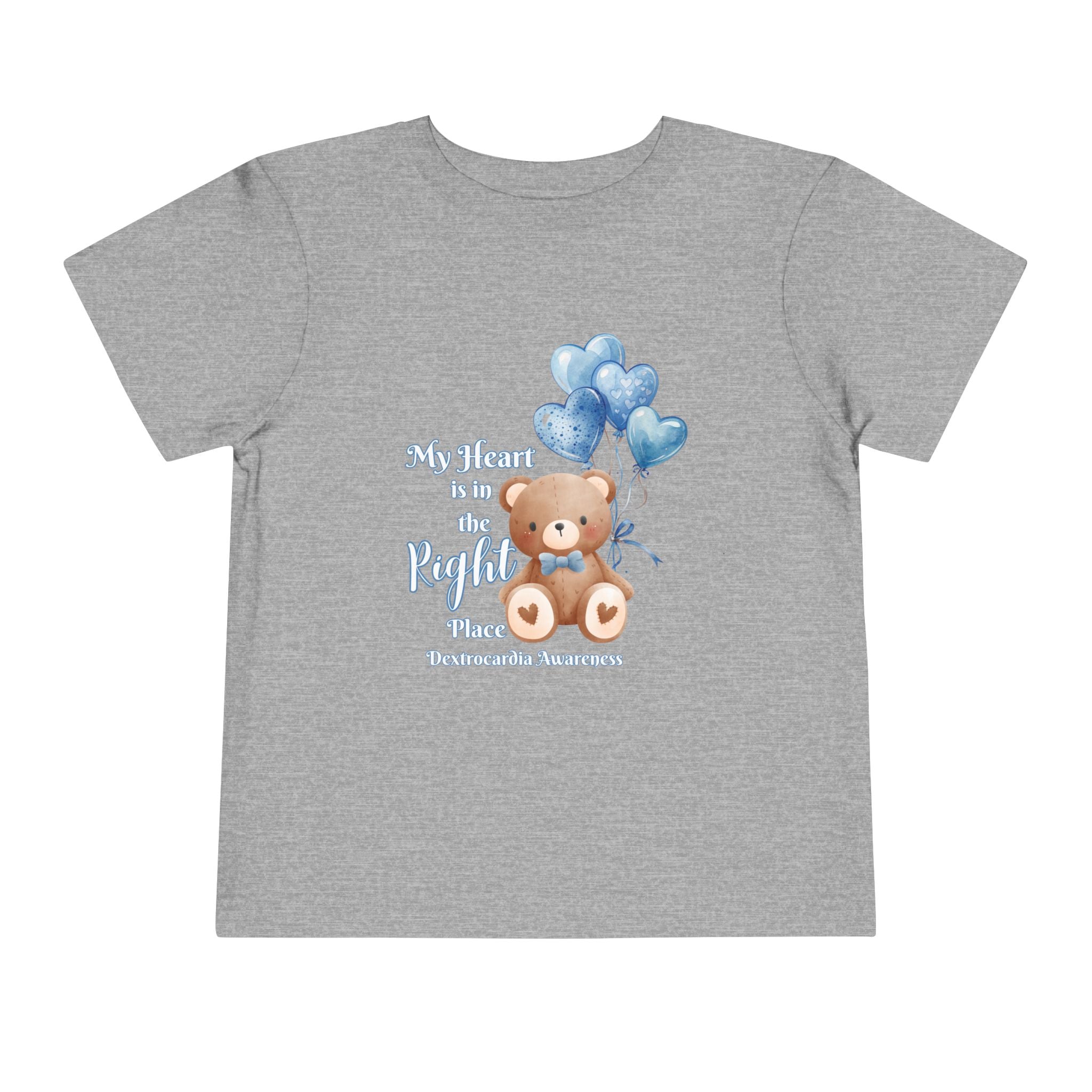 Toddler Tee — "My Heart Is in the Right Place" Dextrocardia Bear