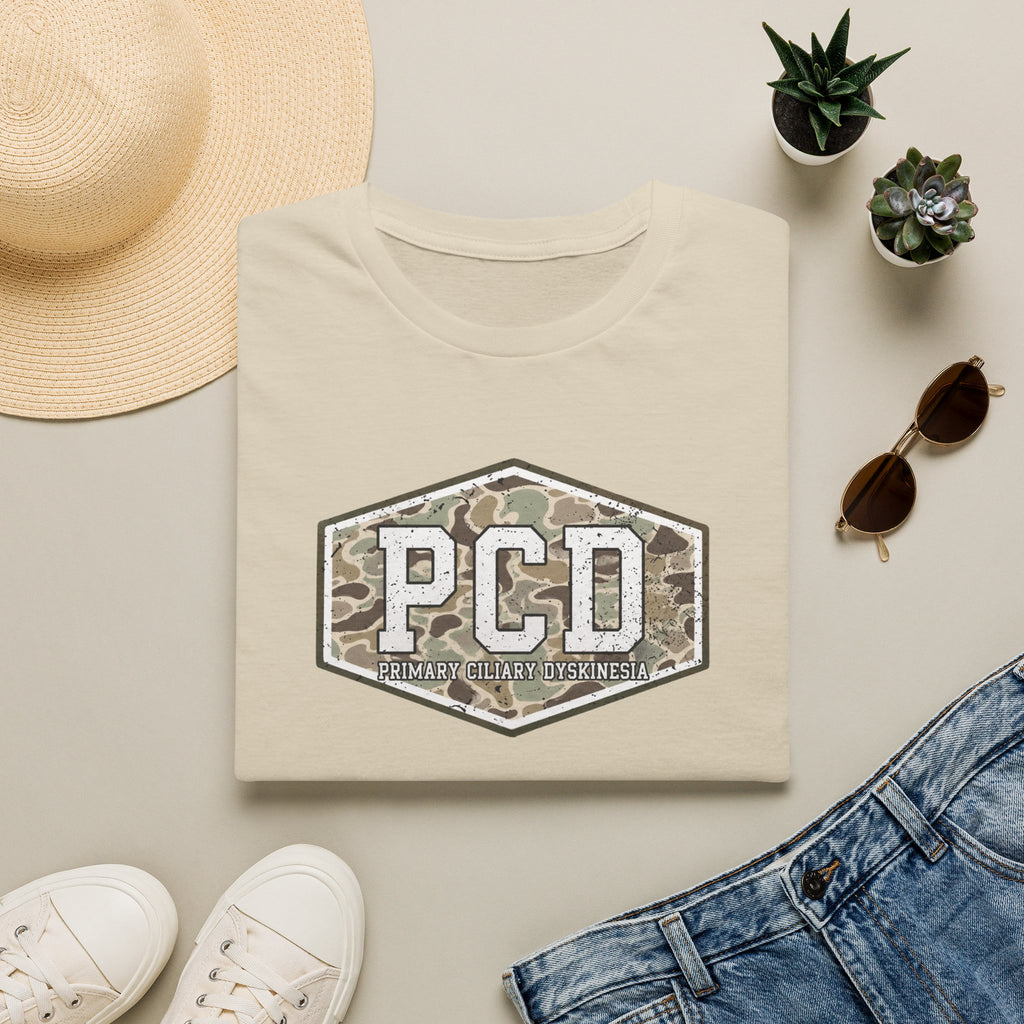 PCD Camo Logo T-Shirt — Primary Ciliary Dyskinesia Awareness Tee