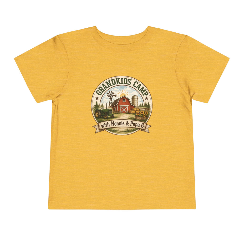 Grandkids Camp Toddler Tee — “with Nonnie & Papa G” Farm Adventure Shirt