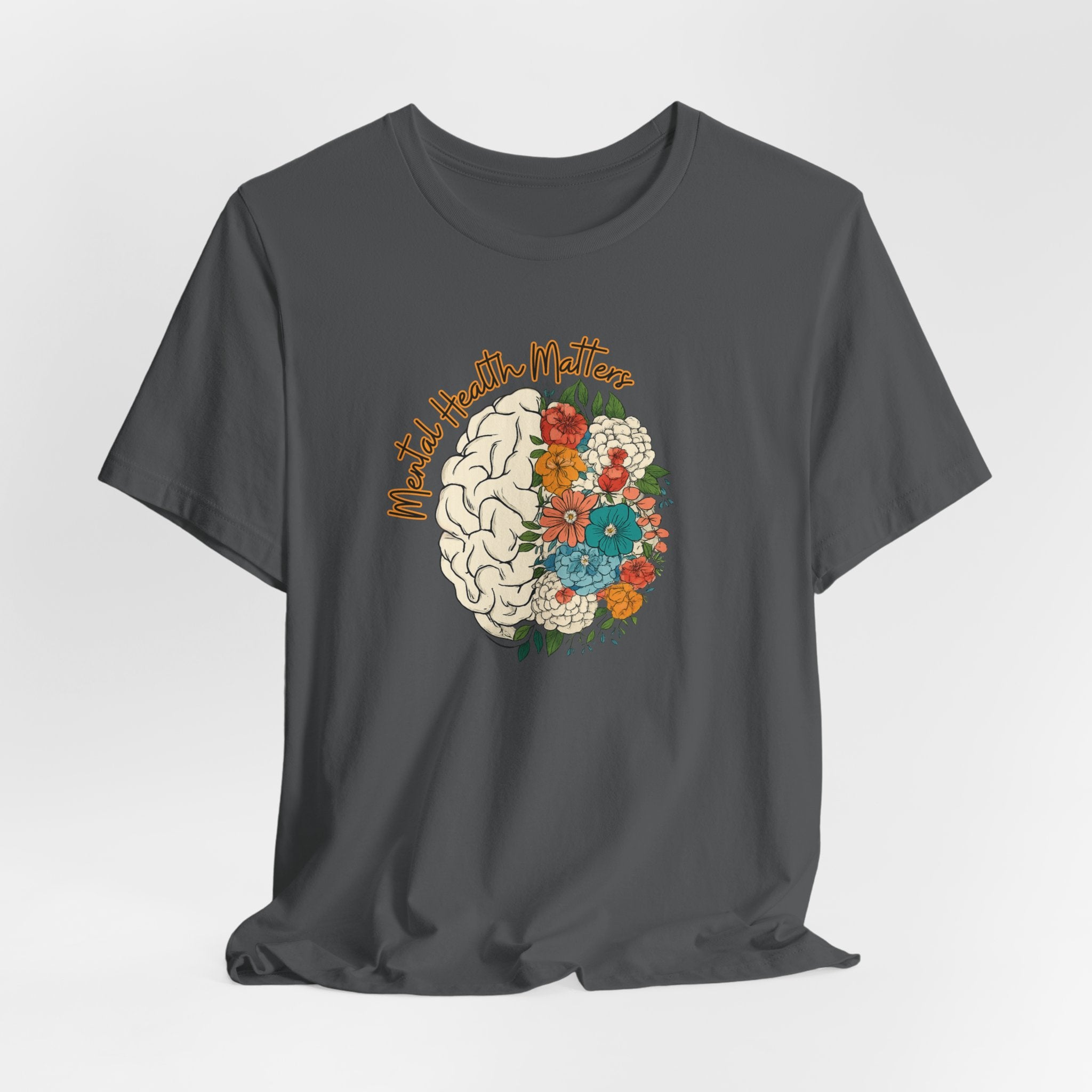 Mental Health Matters T-Shirt — Floral Brain Awareness Tee