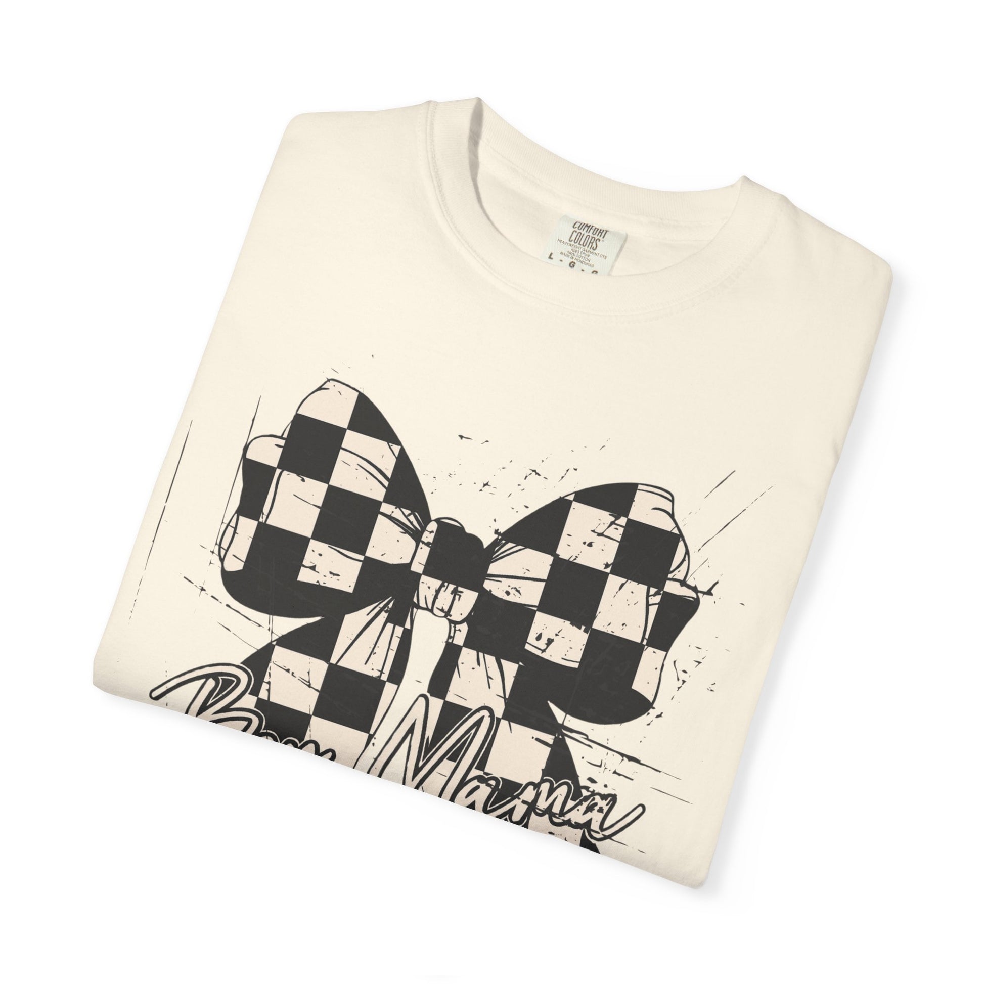 Boy Mom Distressed Checkered T-shirt