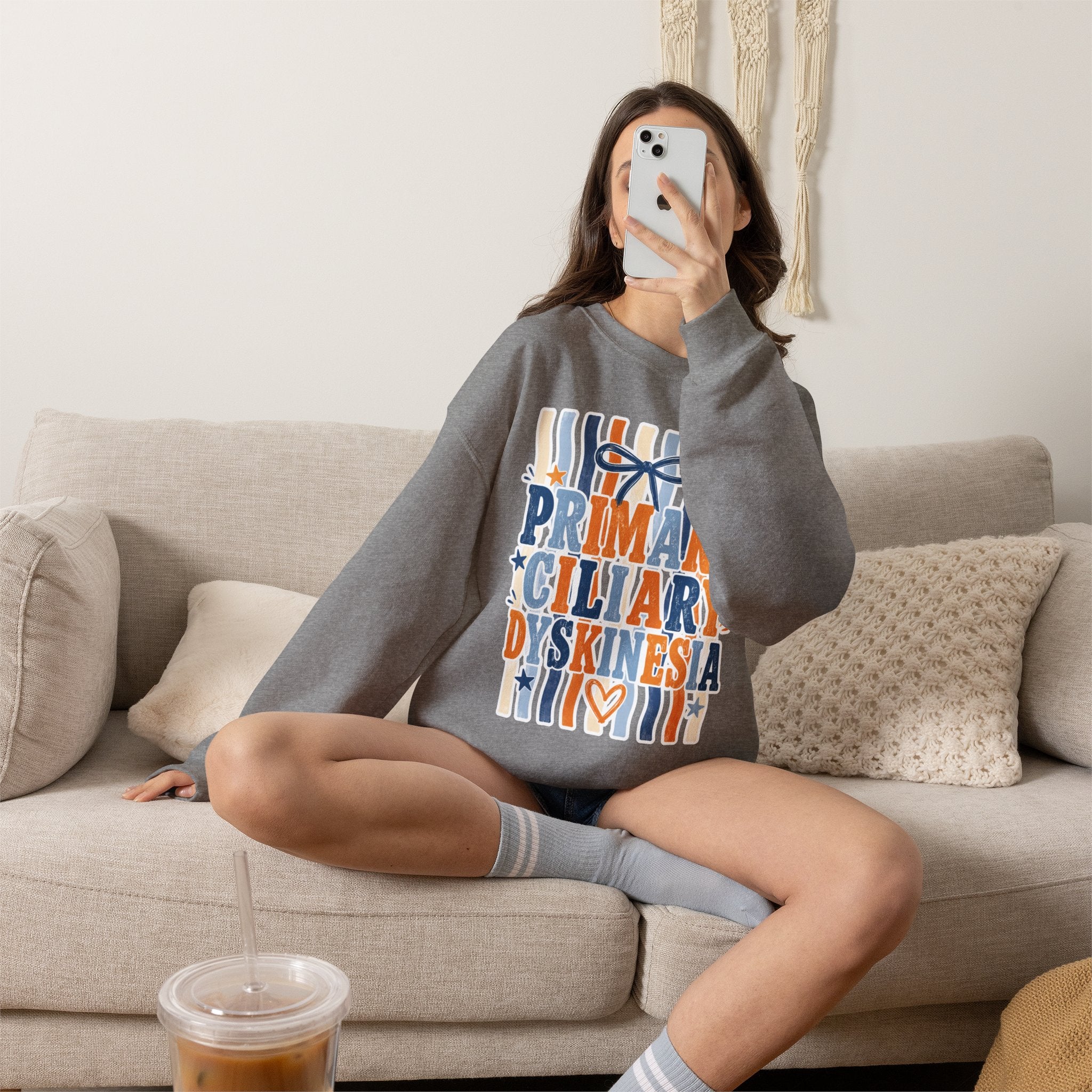 Primary Ciliary Dyskinesia Awareness Crewneck Sweatshirt