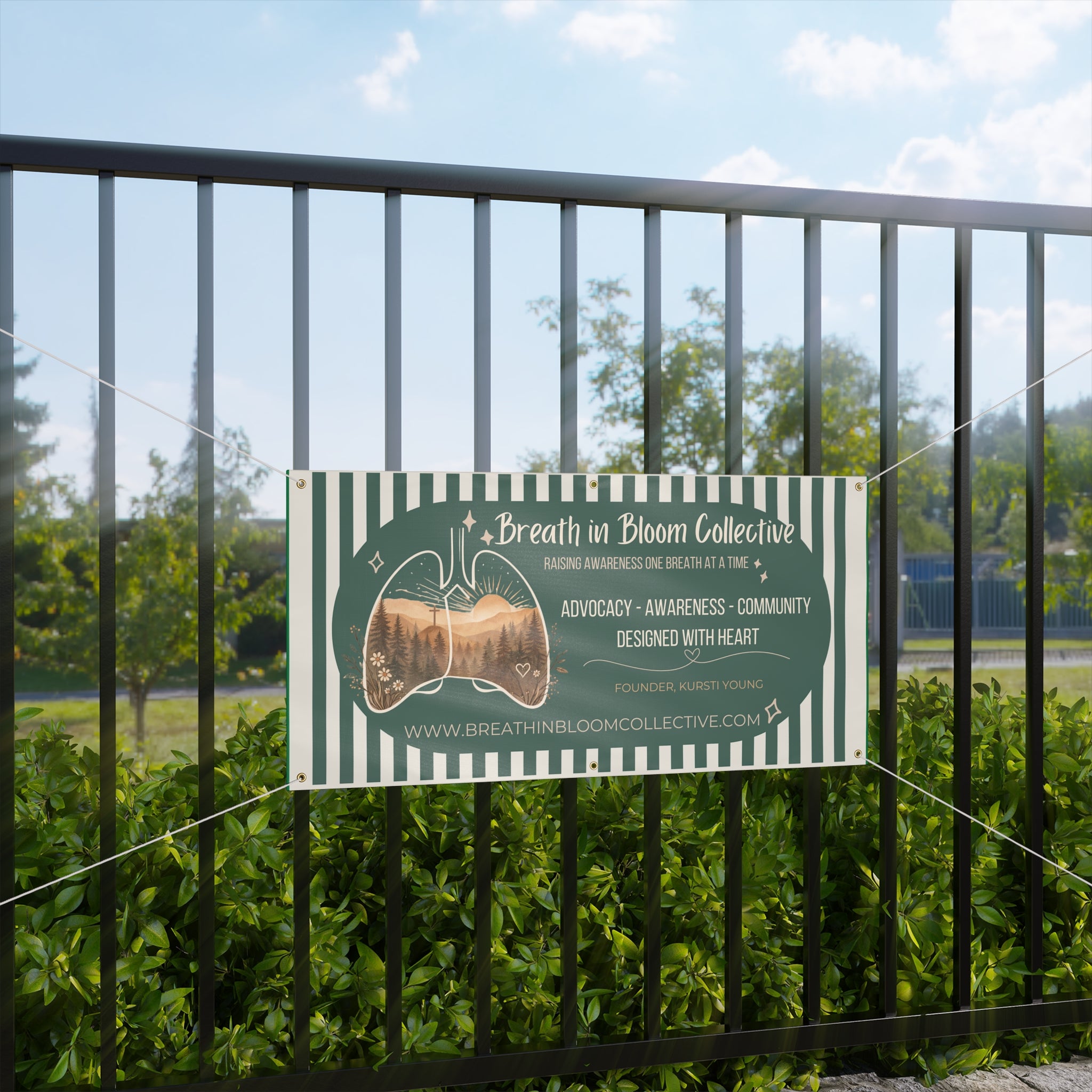 Breath in Bloom Collective Matte Banner — Advocacy & Awareness Event Banner