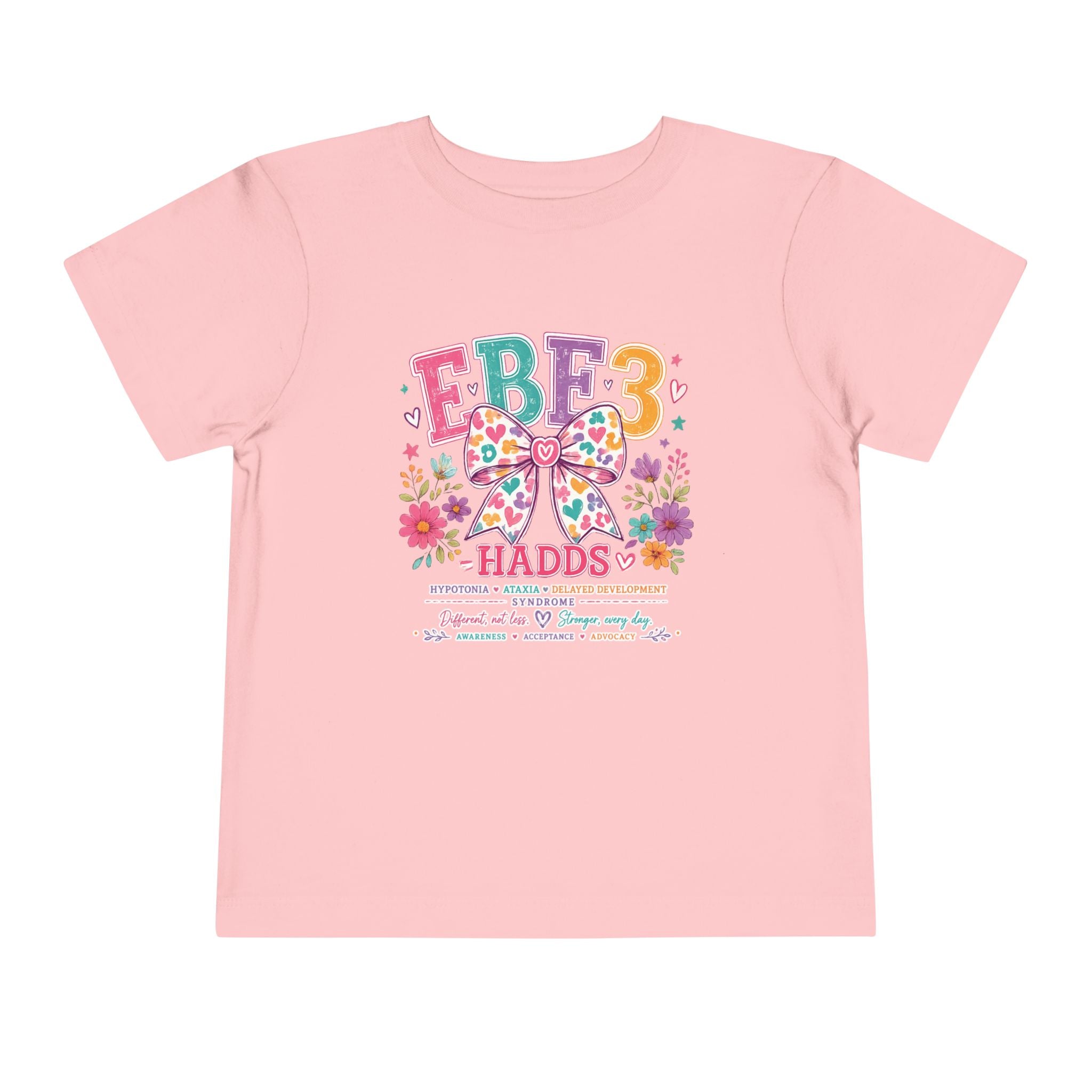 Toddler Tee — Colorful EBF3 HADDs Awareness Bow Design