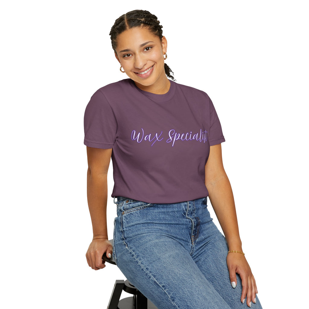 Wax Specialist T-Shirt — Lavender Script Tee