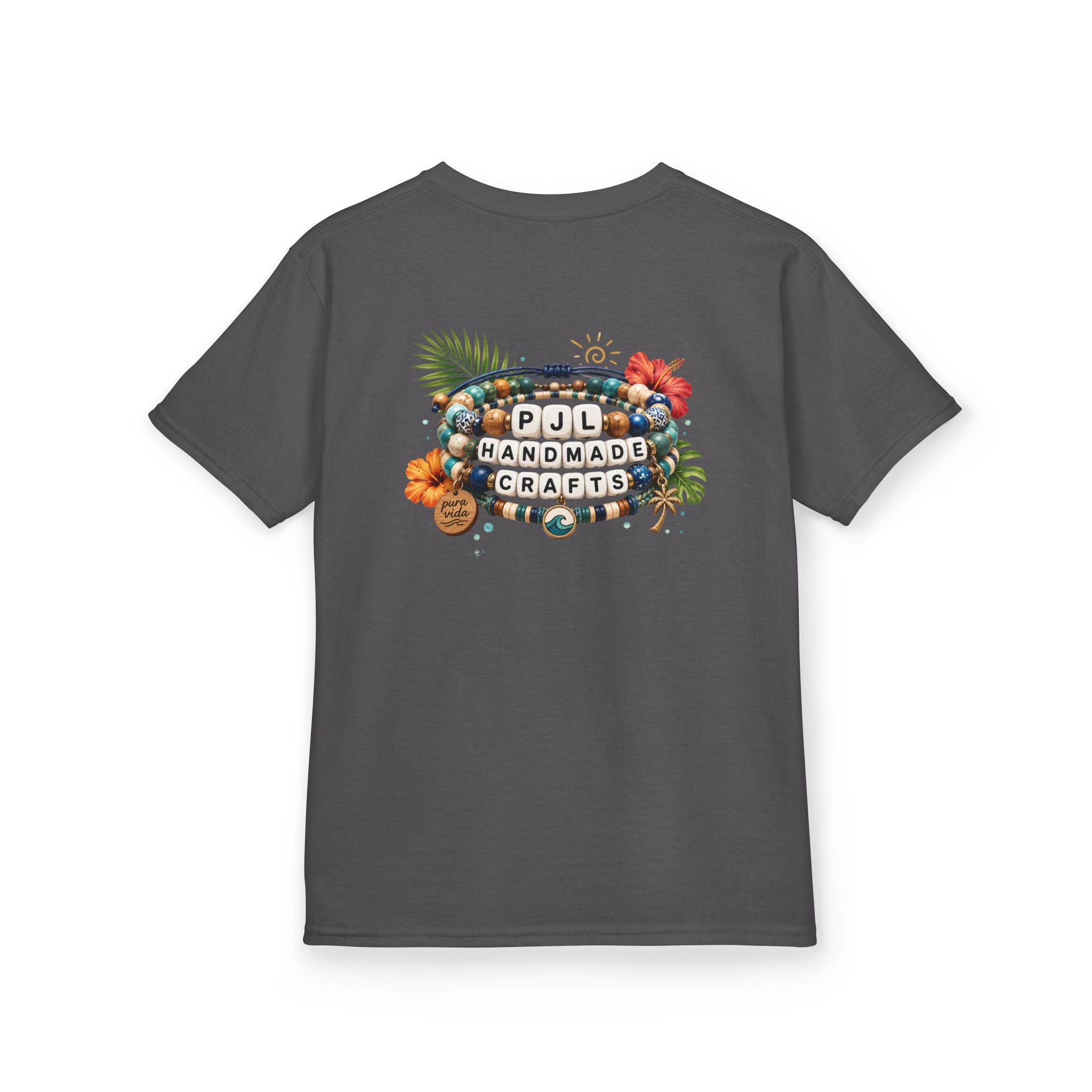 Kids Tee — PJL Handmade Crafts Tropical Floral Logo