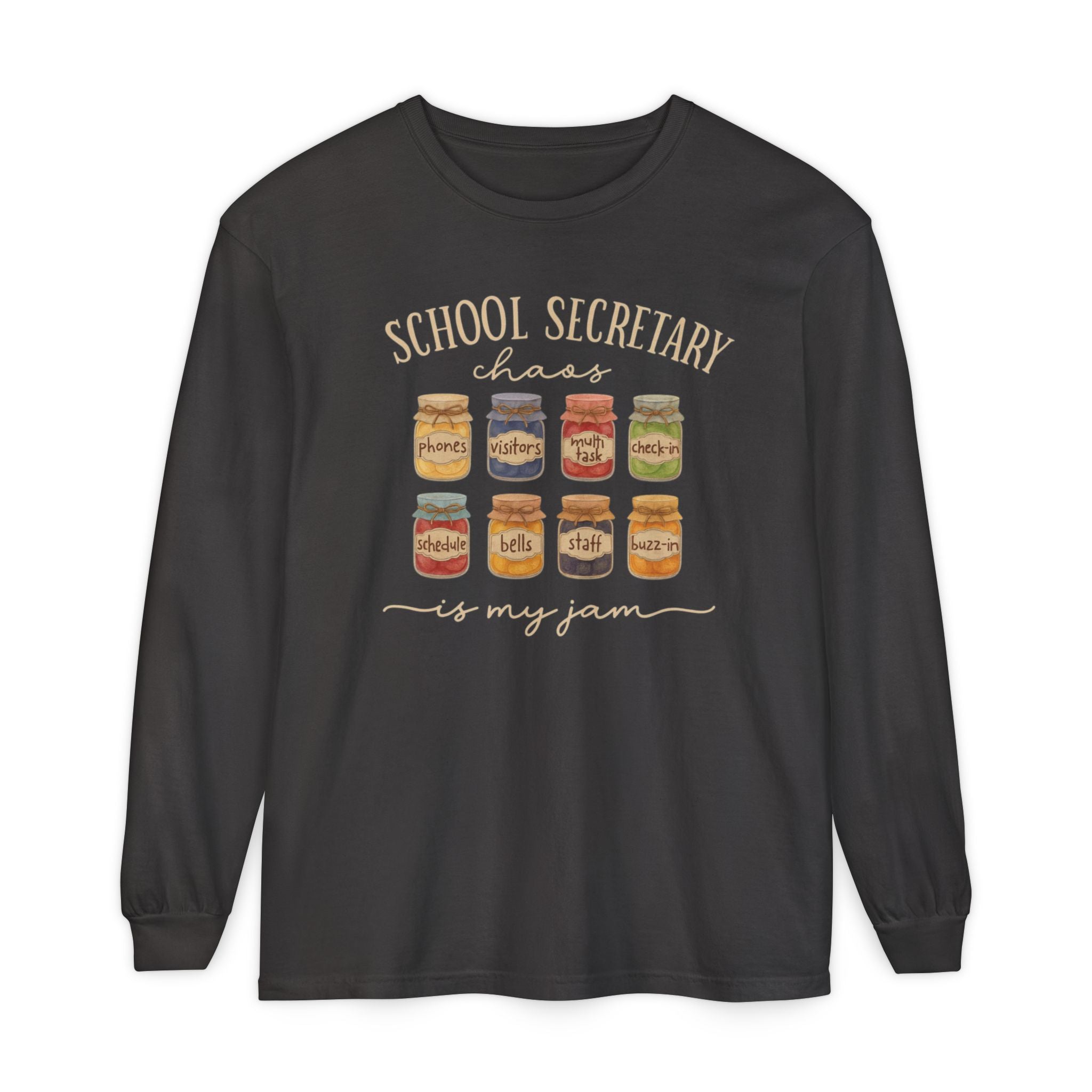 Long Sleeve T-Shirt - School Secretary Jam Design