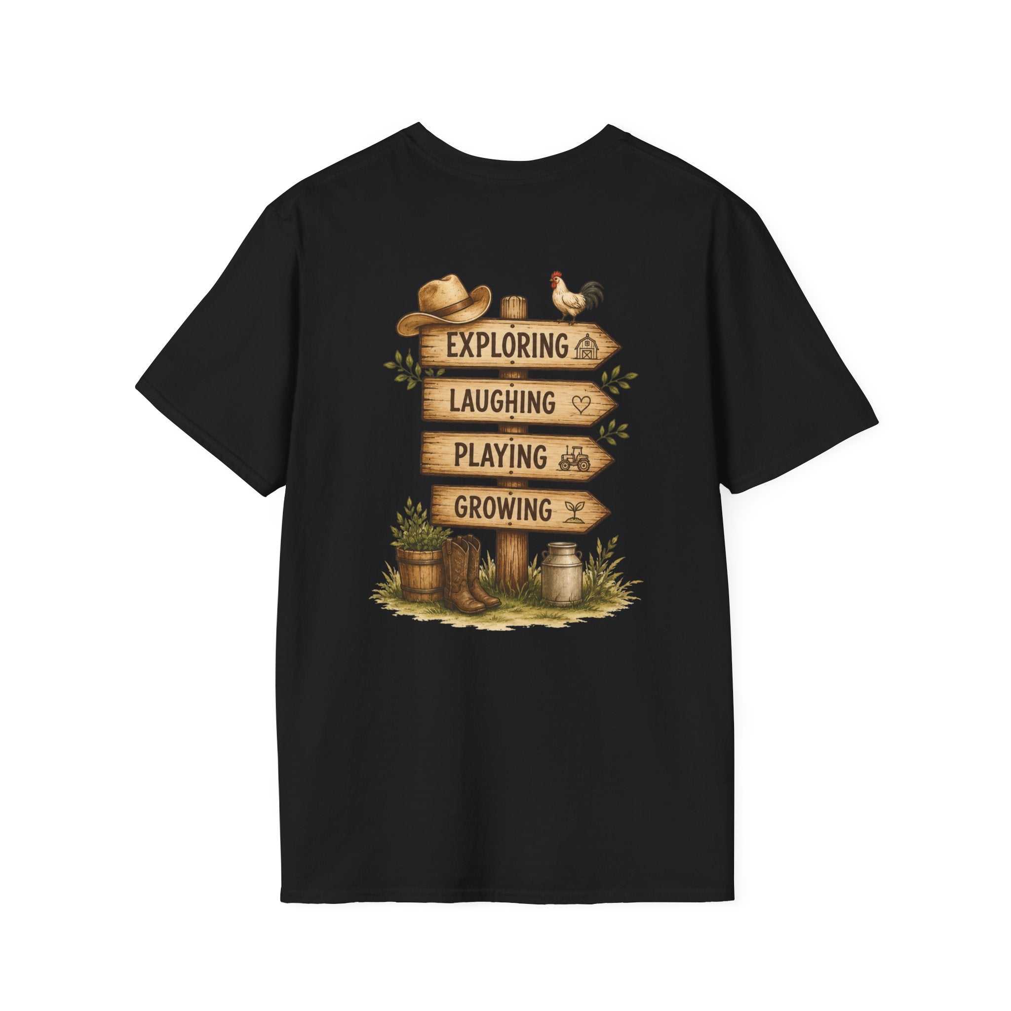 Grandkids Camp T-Shirt – Retro Barn, Tractor & 'Grandkids Camp with Nonnie & Papa' Design