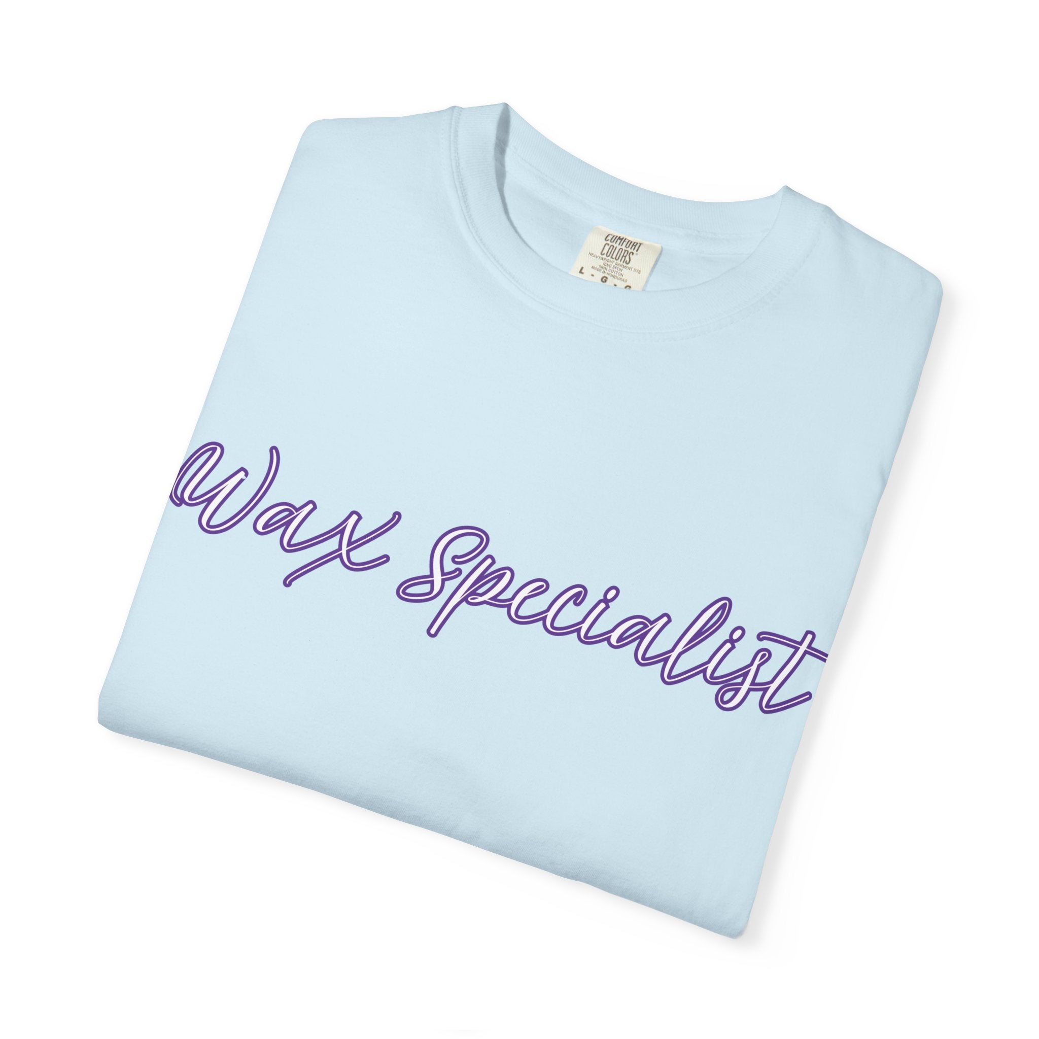 Wax Specialist T-Shirt — Lavender Script Tee