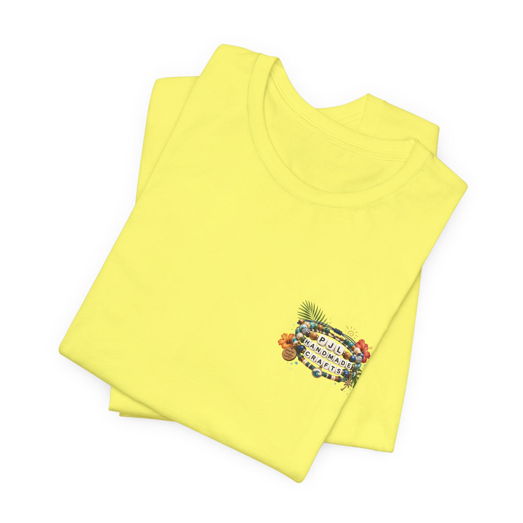 PJL Handmade Crafts Beaded Logo T-Shirt