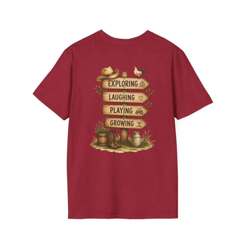 Grandkids Camp T-Shirt – Retro Barn, Tractor & 'Grandkids Camp with Nonnie & Papa' Design