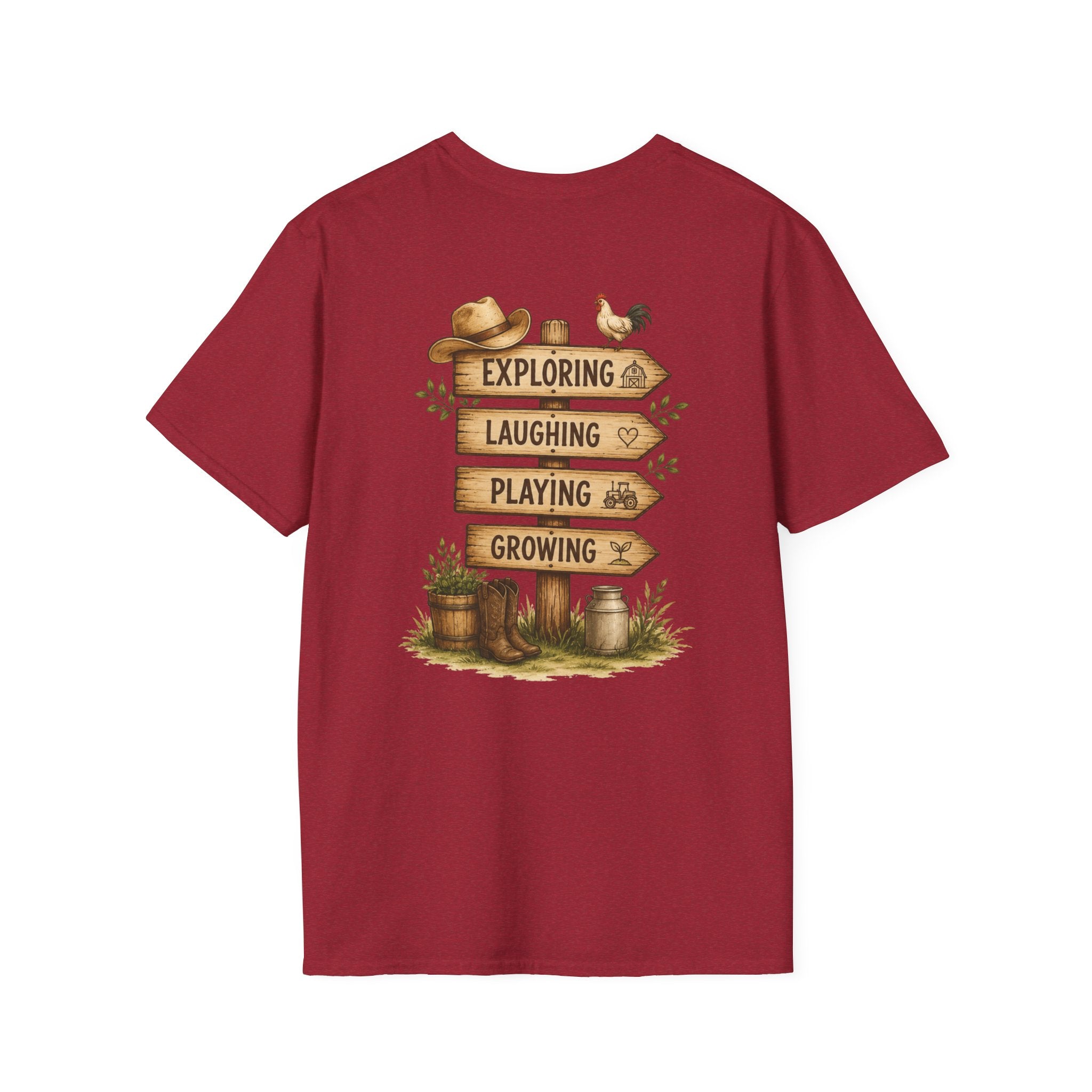 Grandkids Camp T-Shirt – Retro Barn, Tractor & 'Grandkids Camp with Nonnie & Papa' Design
