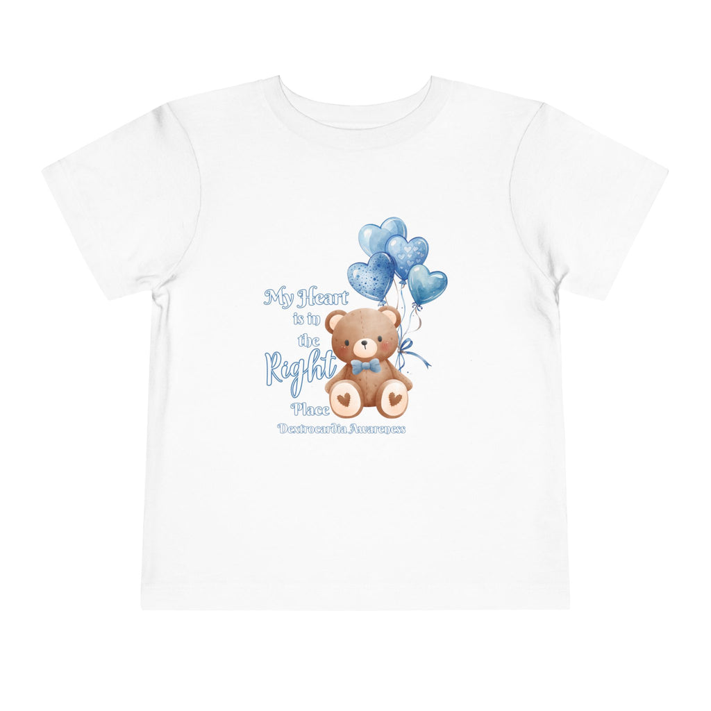 Toddler Tee — "My Heart Is in the Right Place" Dextrocardia Bear