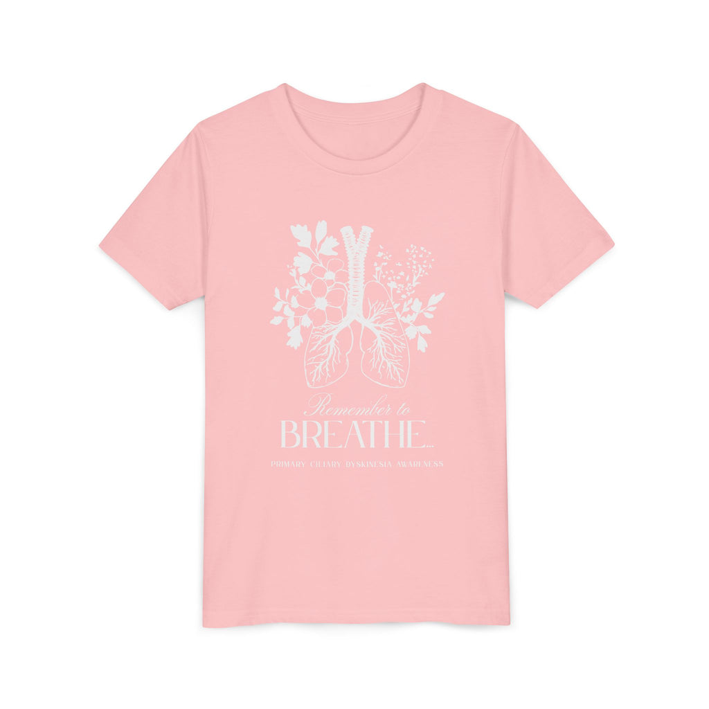 Youth Tee: Remember to Breathe- PCD Awareness
