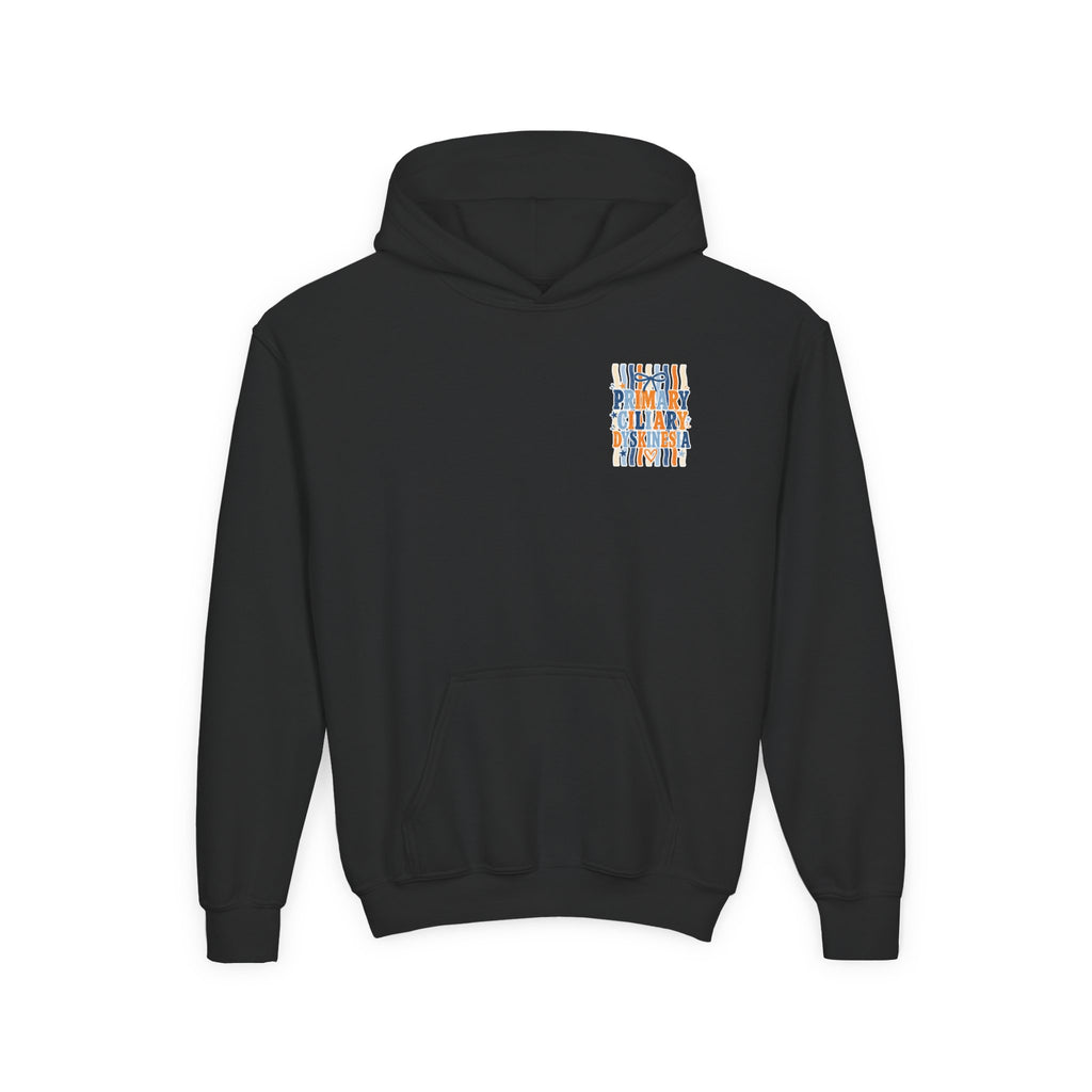 The Jentri- Youth Hoodie - "Primary Ciliary Dyskinesia" Awareness Pullover (Blue & Orange Ribbon Design)