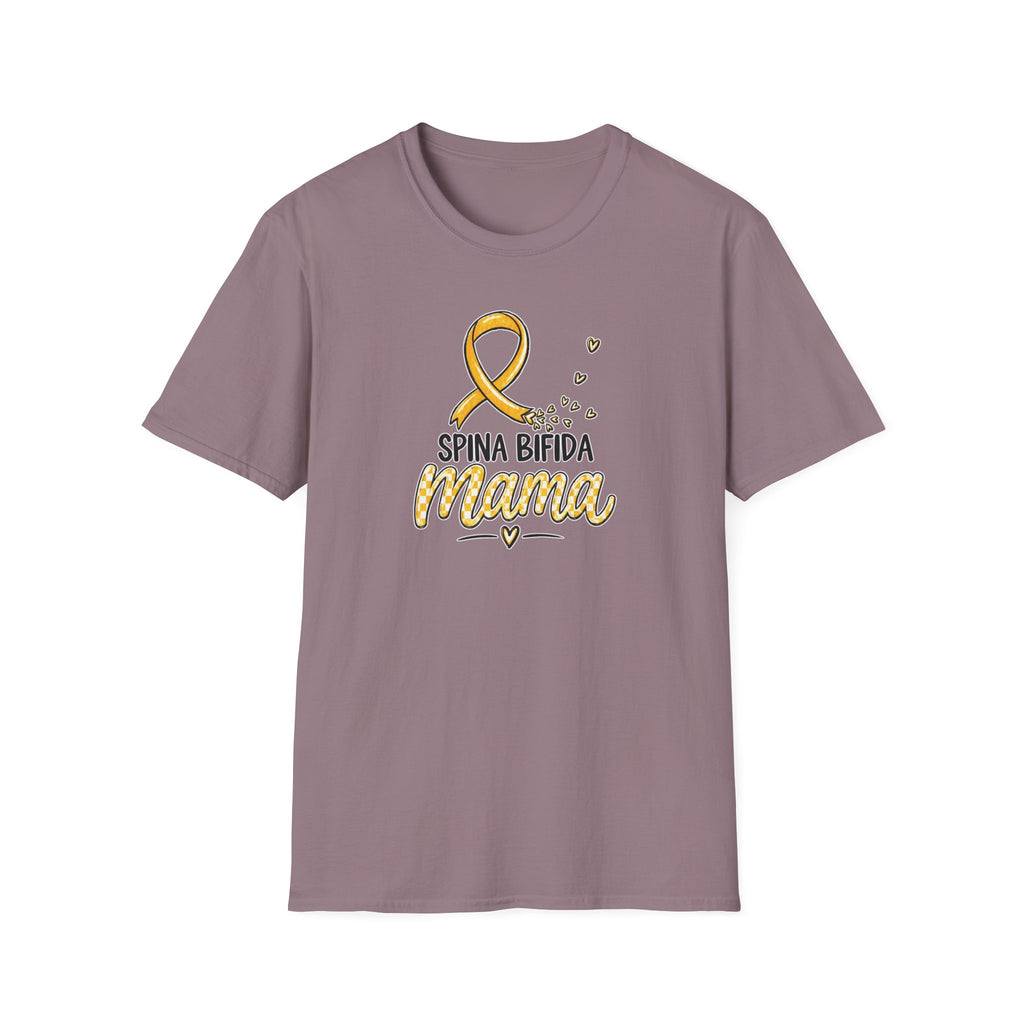 Spina Bifida Mama T-Shirt — Gold Awareness Ribbon Mom Tee