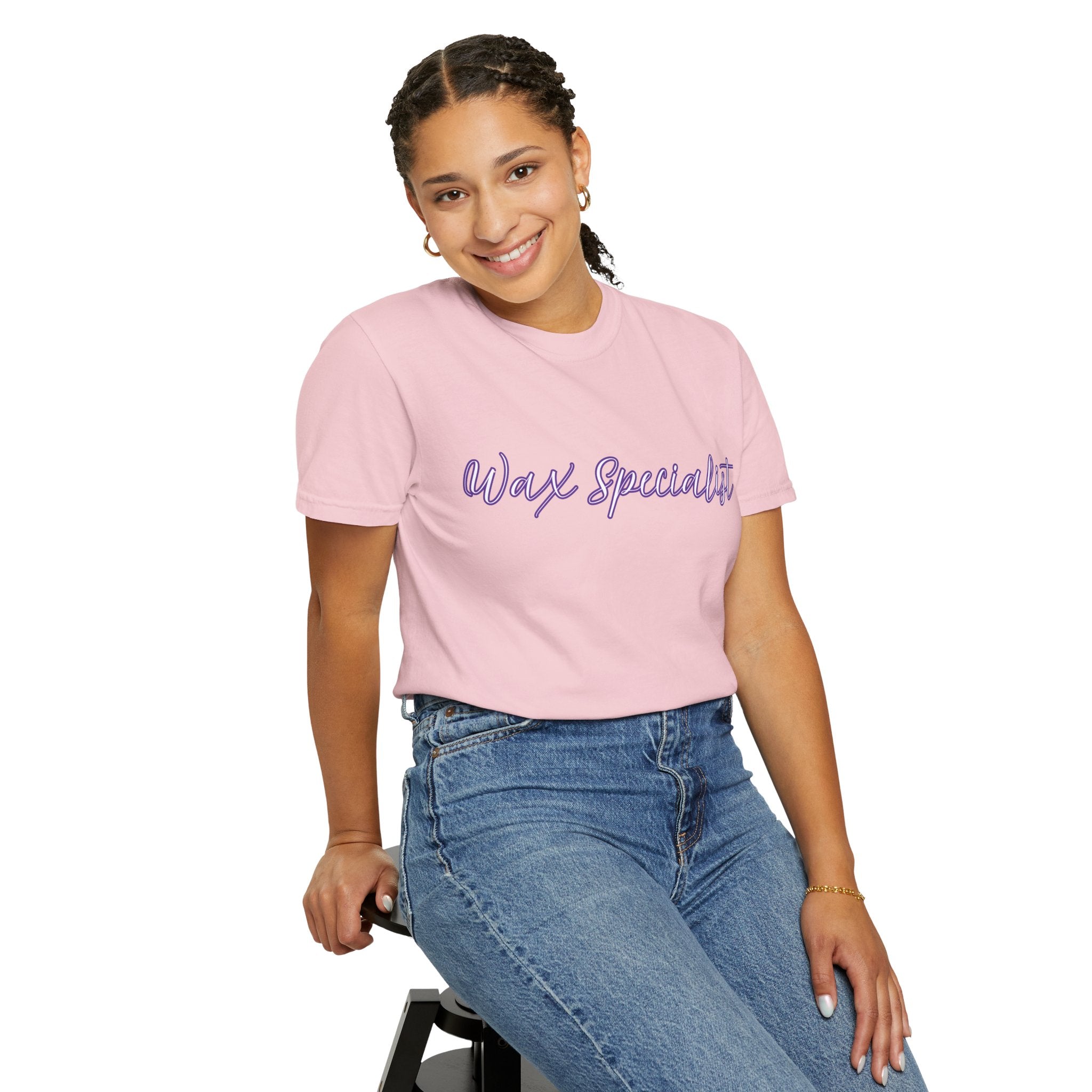 Wax Specialist T-Shirt — Lavender Script Tee