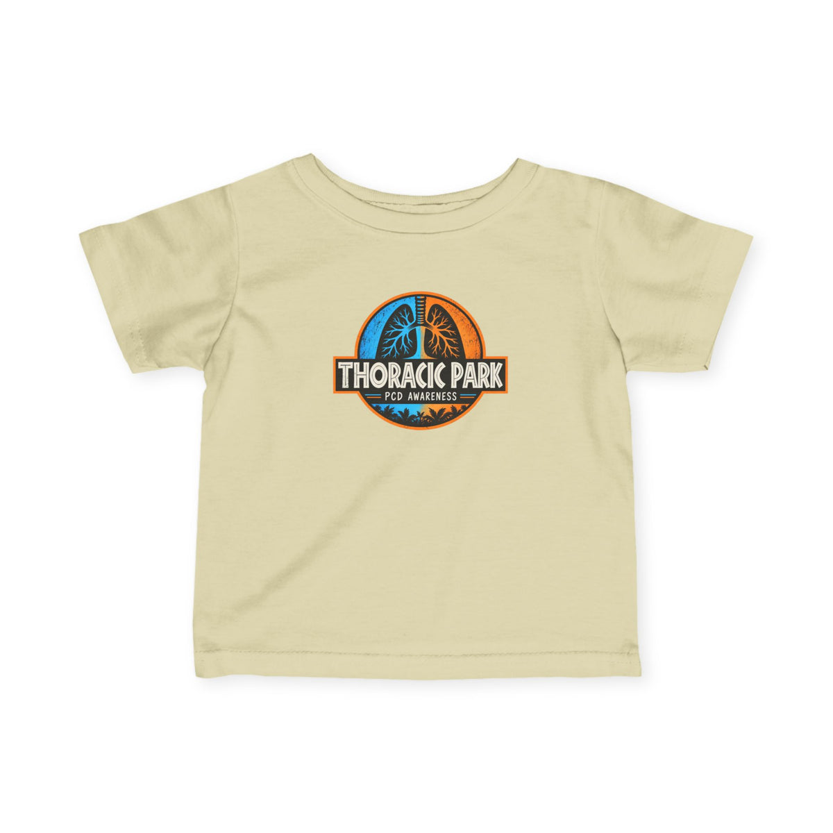 Infant Tee — "Thoracic Park" Baby T‑Shirt (Cute Dinosaur Medical Humor)