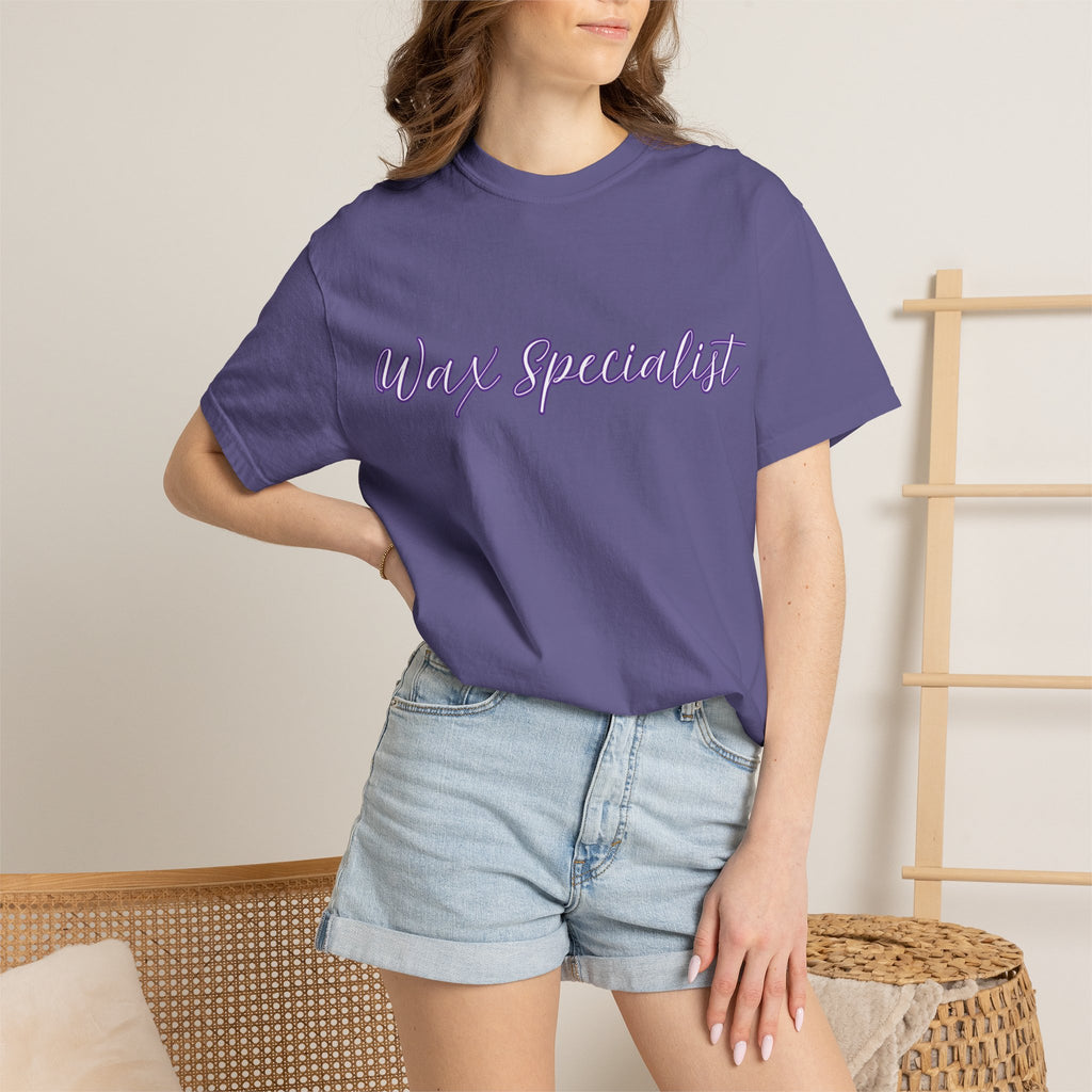 Wax Specialist T-Shirt — Lavender Script Tee